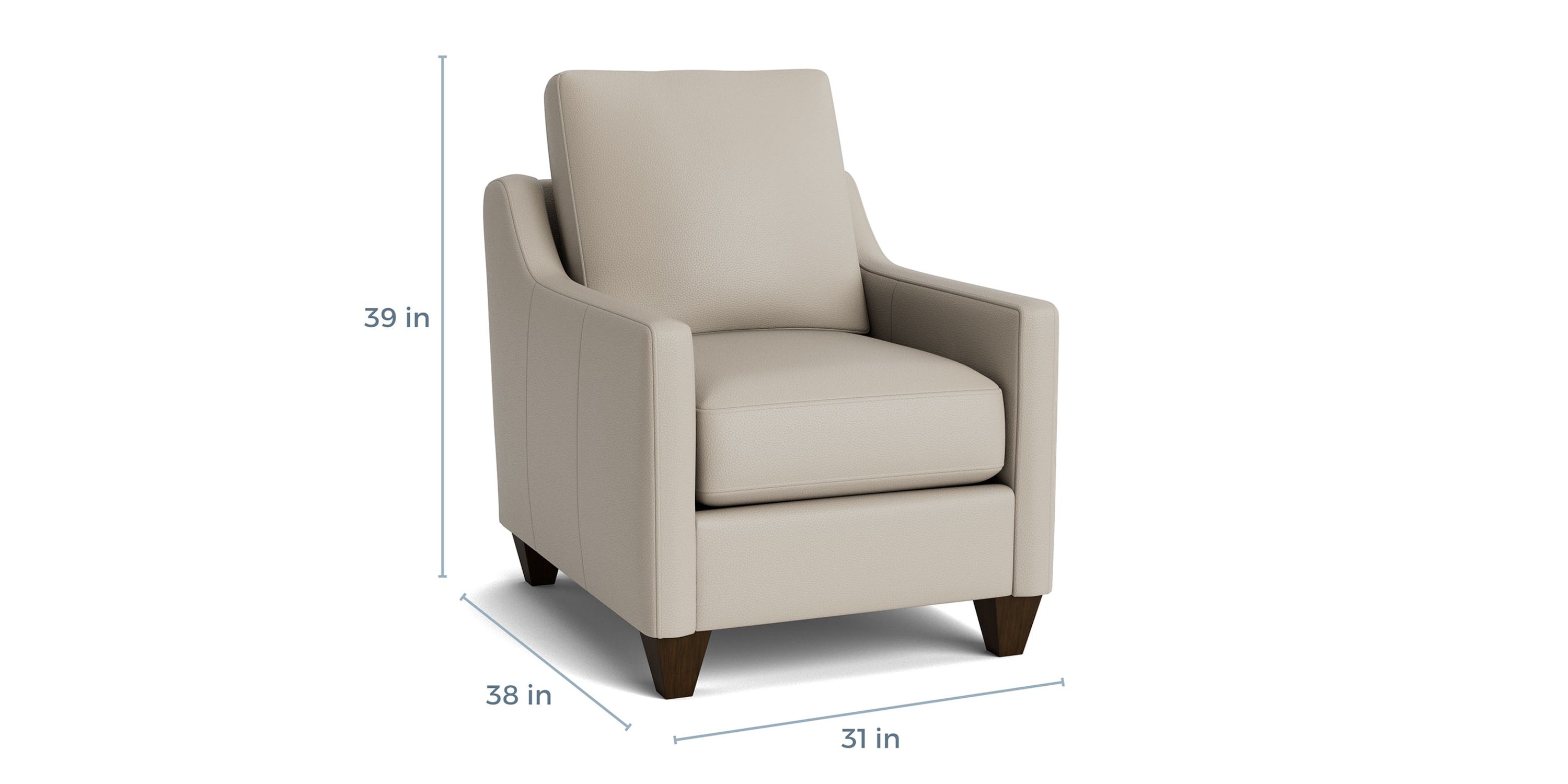 True Custom® Leather Slope Arm Accent Chair Bassett