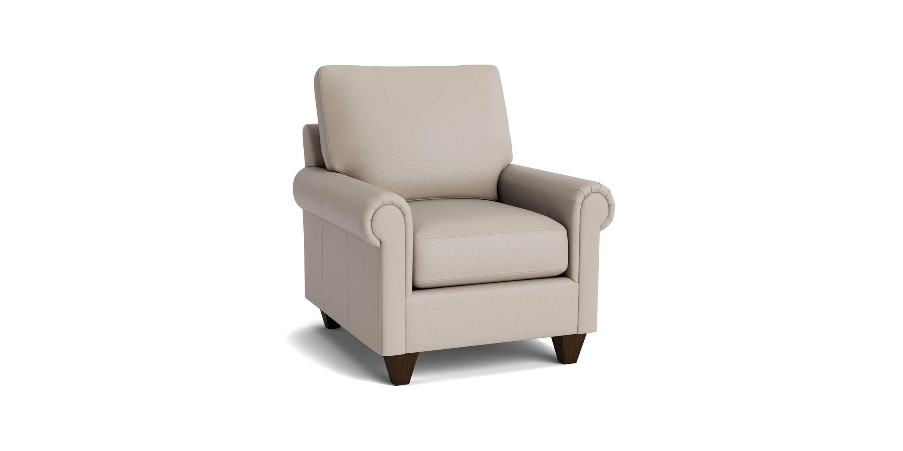 True Custom® Leather Panel Arm Accent Chair Bassett