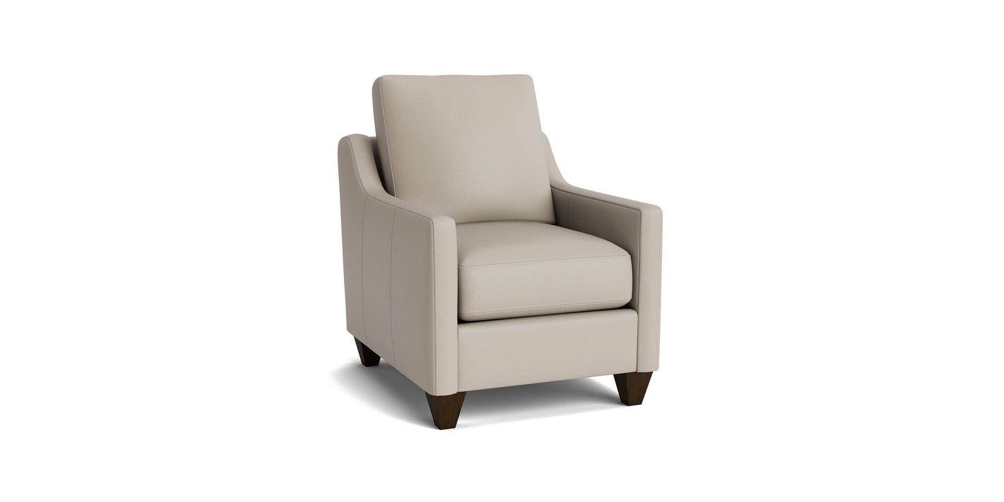 True Custom® Leather Slope Arm Accent Chair Bassett