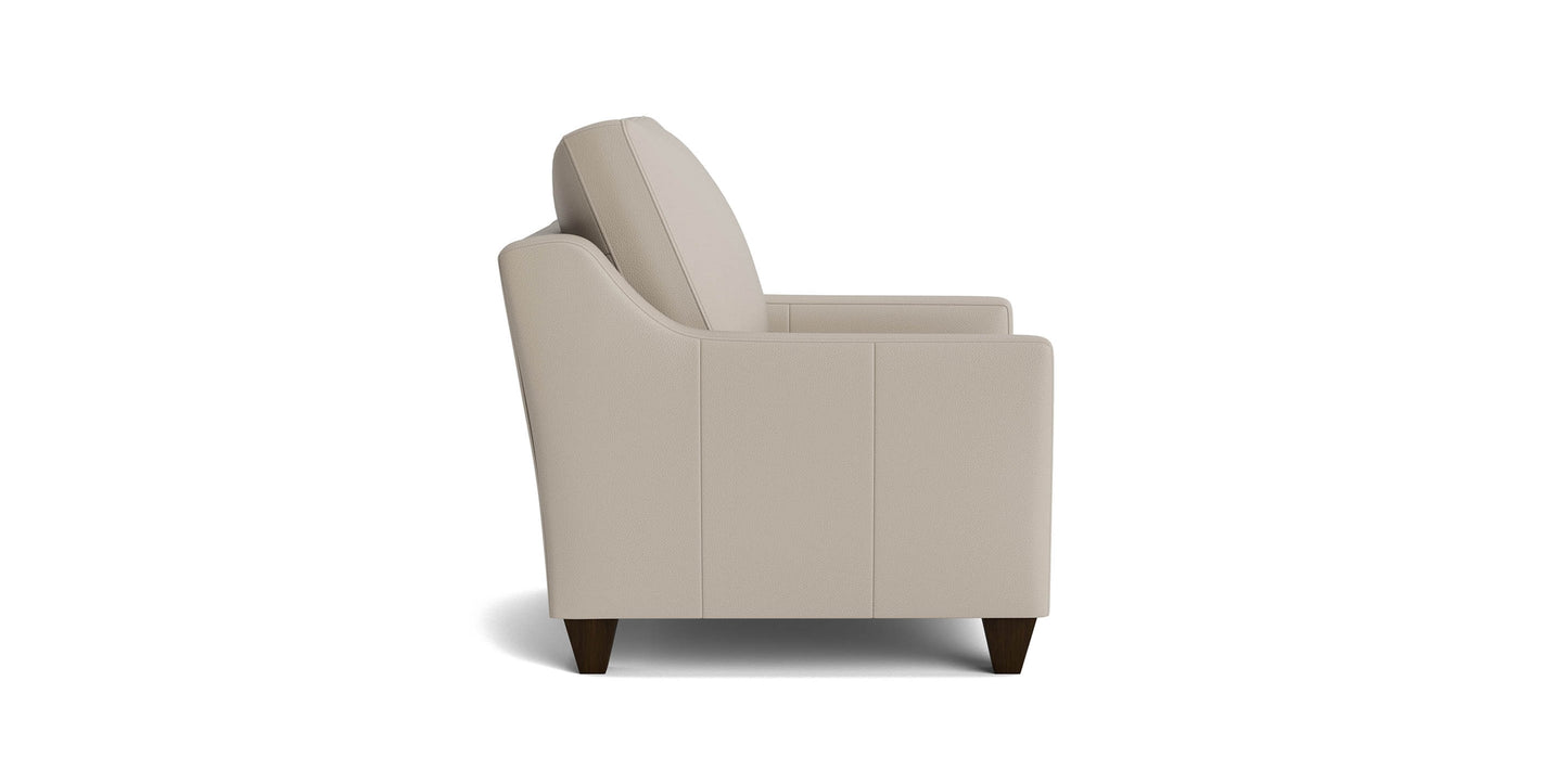 True Custom® Leather Slope Arm Accent Chair Bassett