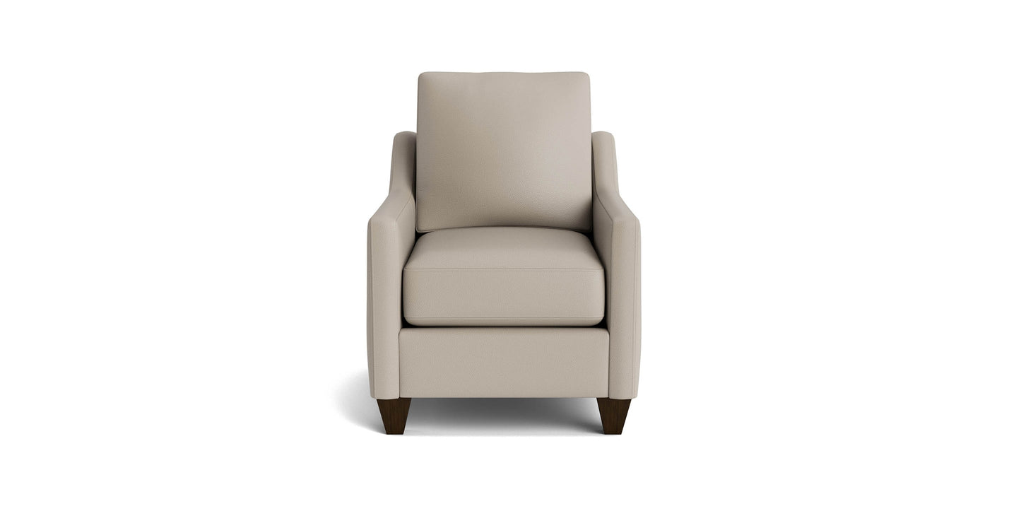 True Custom® Leather Slope Arm Accent Chair Bassett