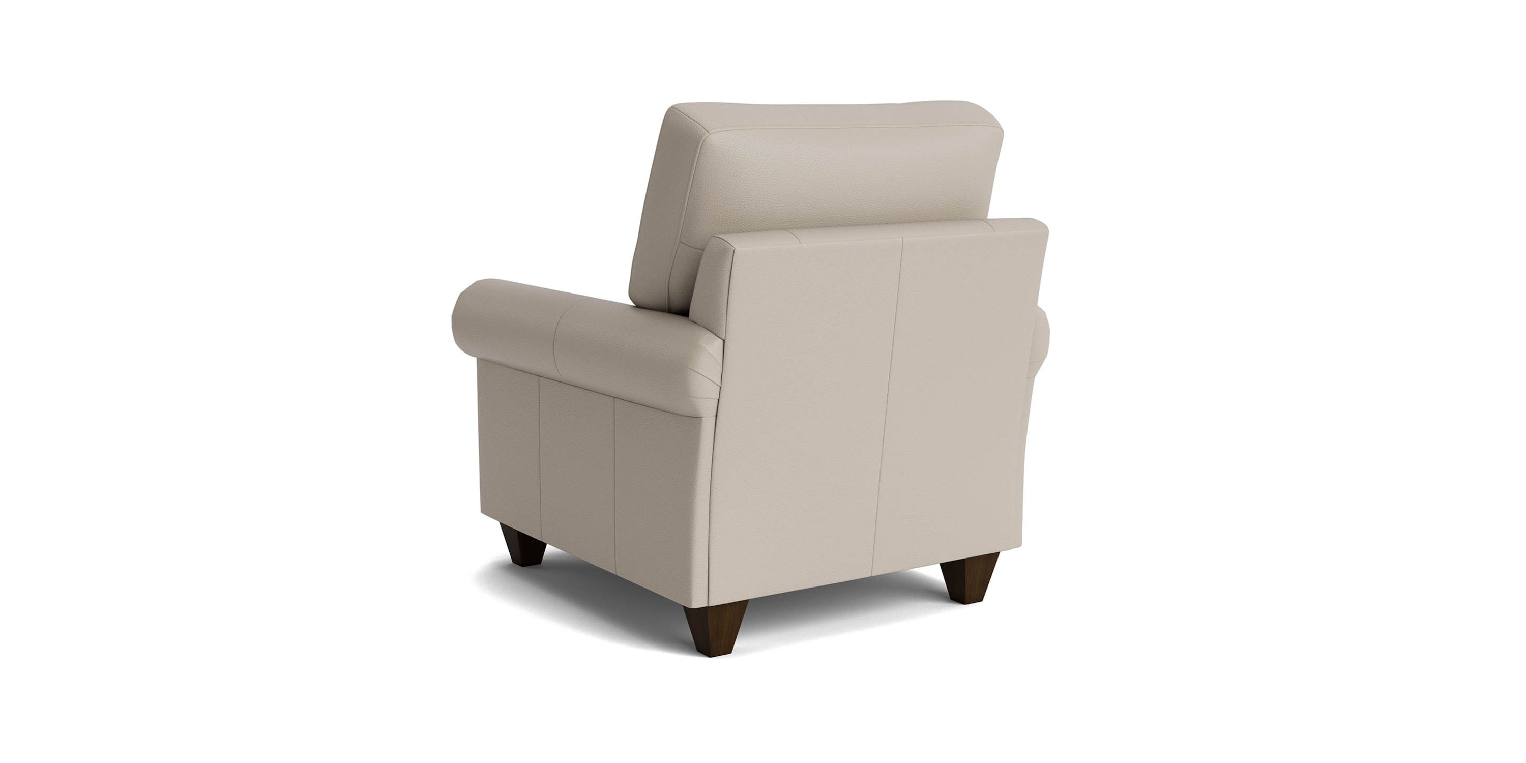 True Custom® Leather Roll Arm Accent Chair Bassett