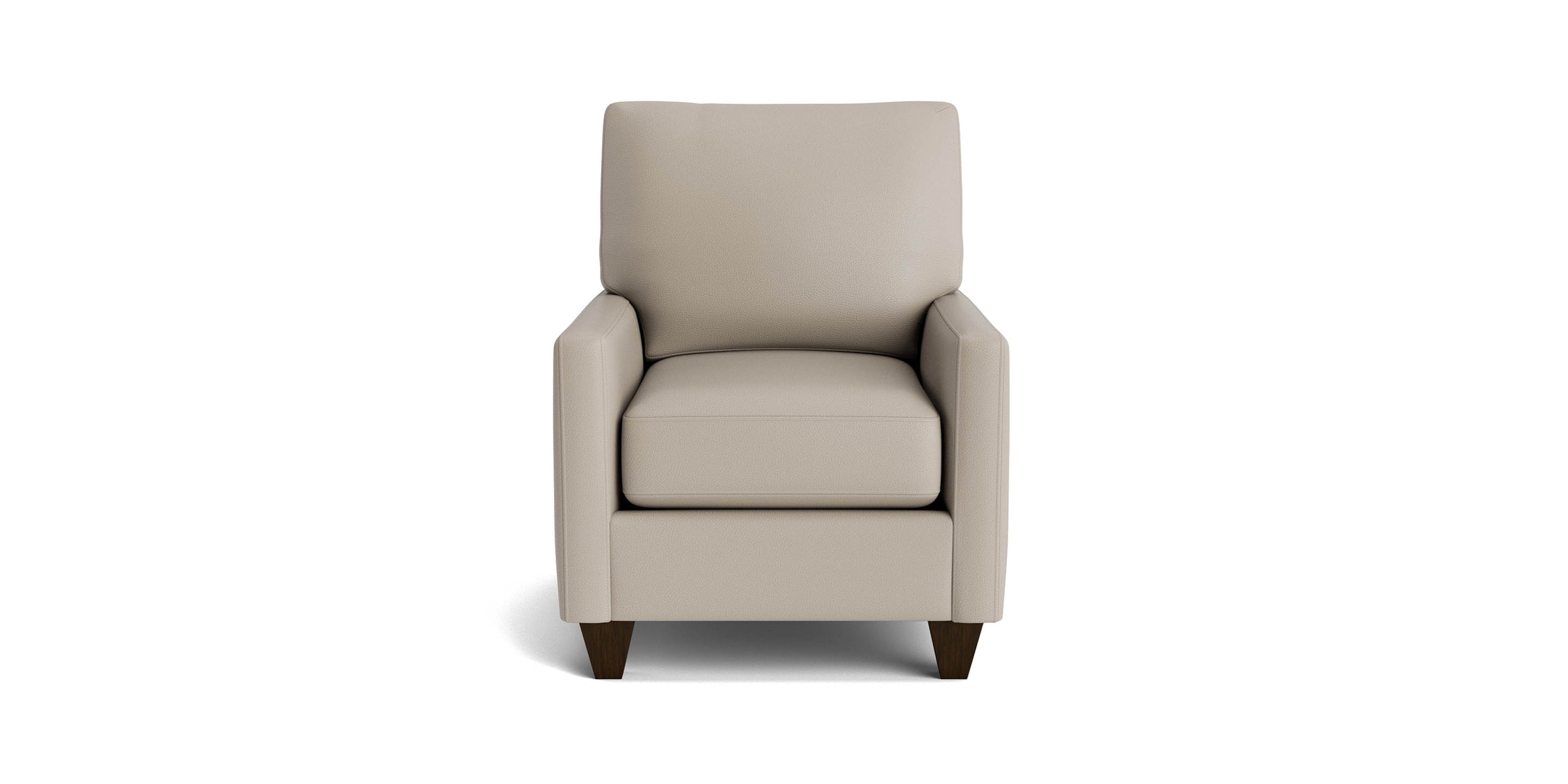 Leather Accent Chair - Bassett True Custom Track Arm