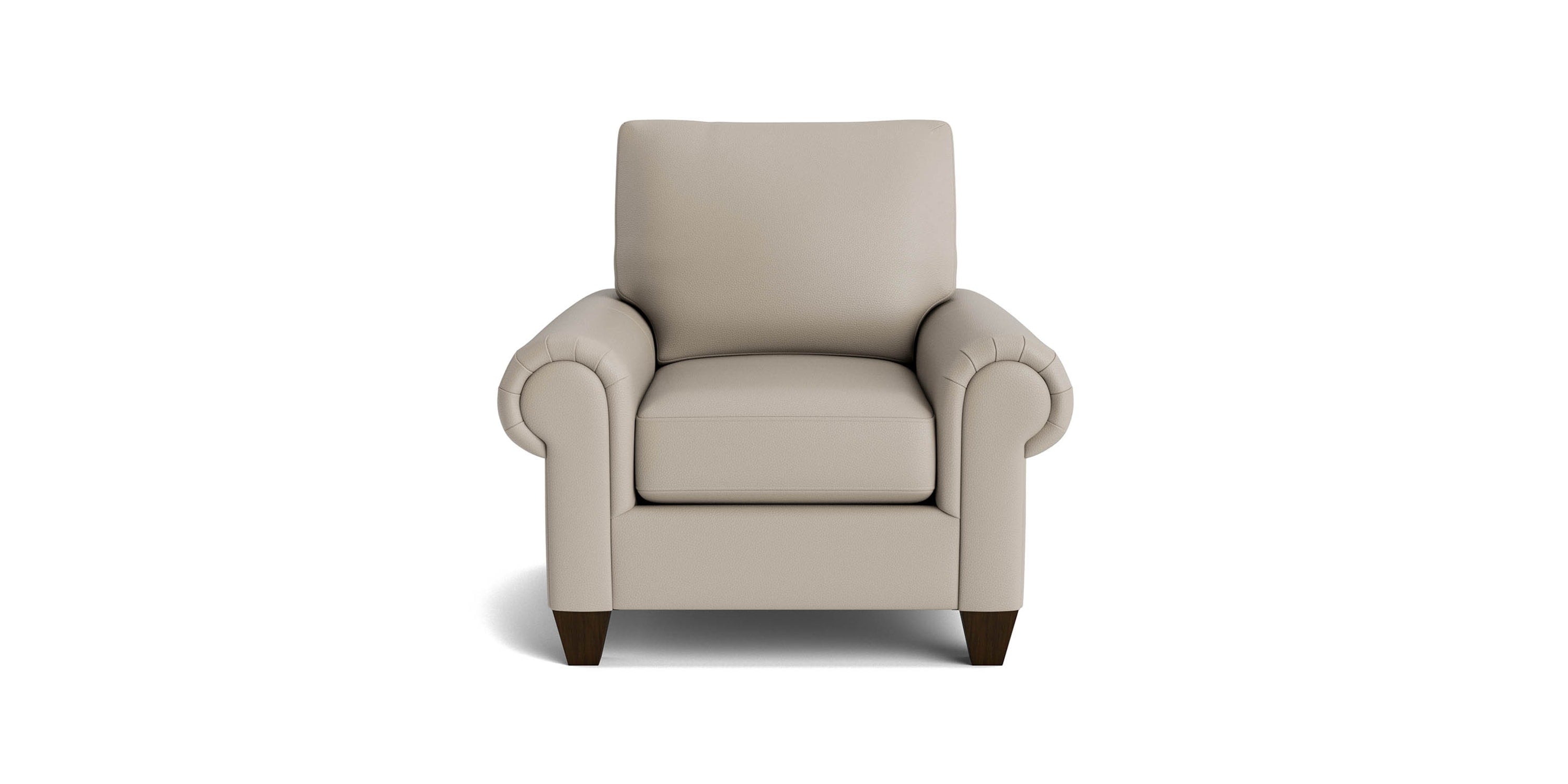 True Custom® Leather Large Panel Arm Accent Chair Bassett