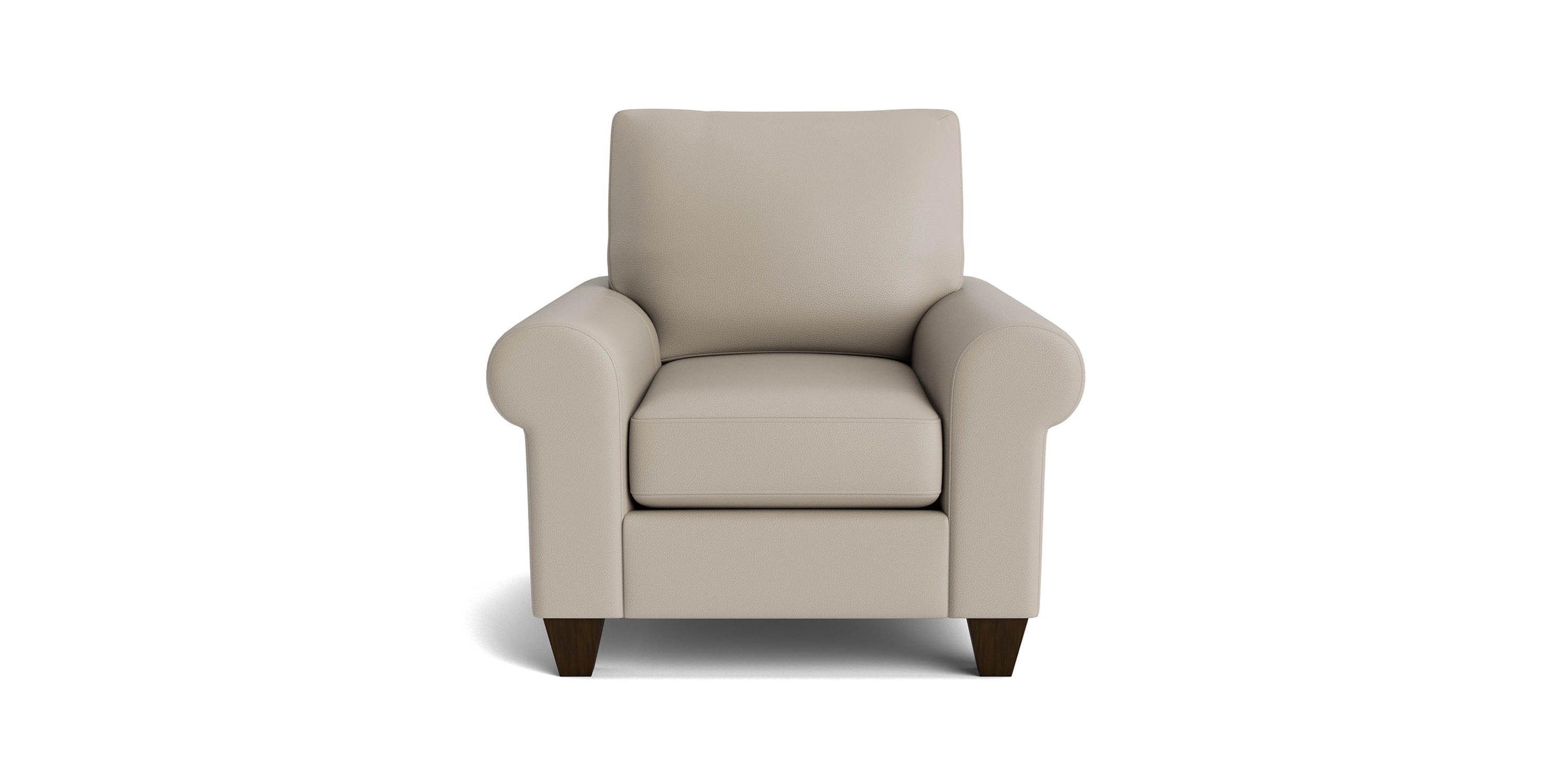 True Custom® Leather Large Roll Arm Accent Chair Bassett