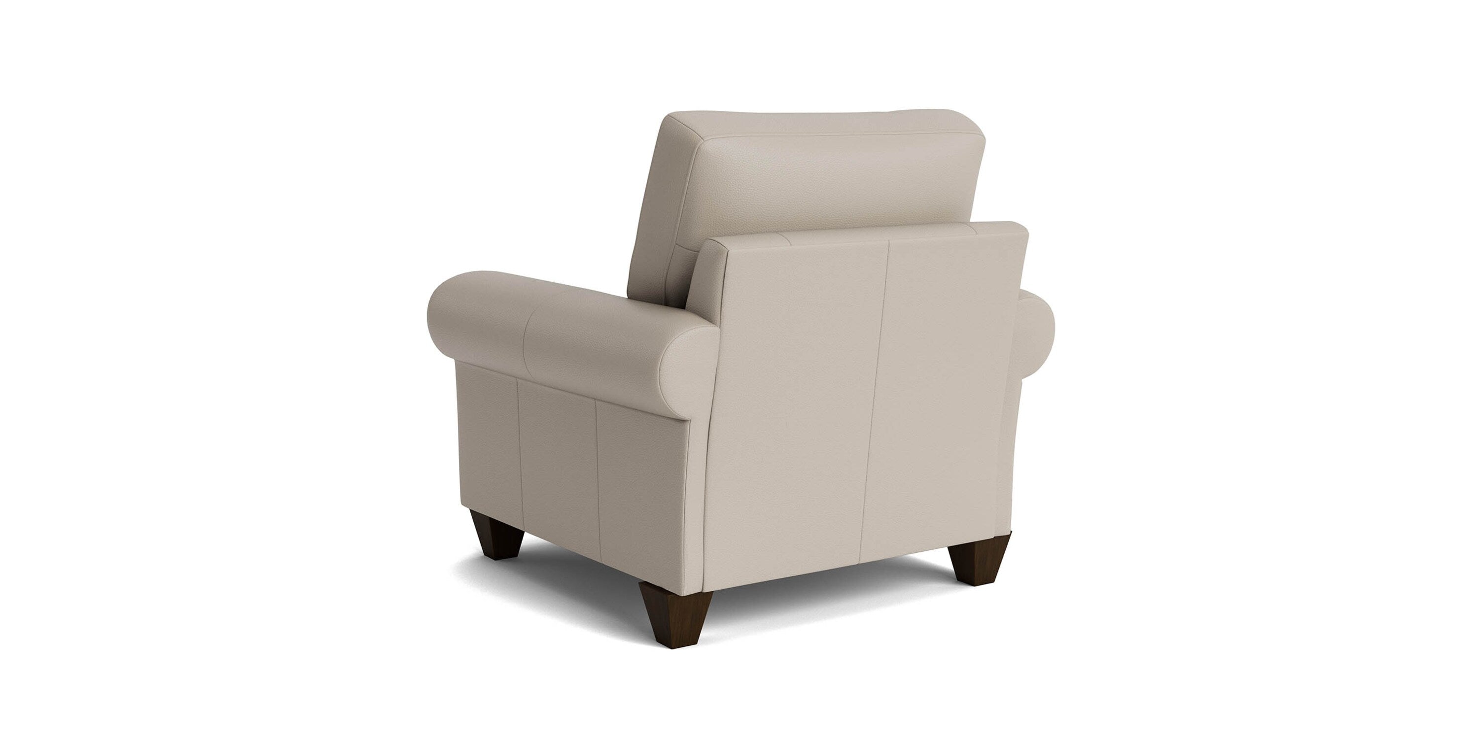True Custom® Leather Large Roll Arm Accent Chair Bassett