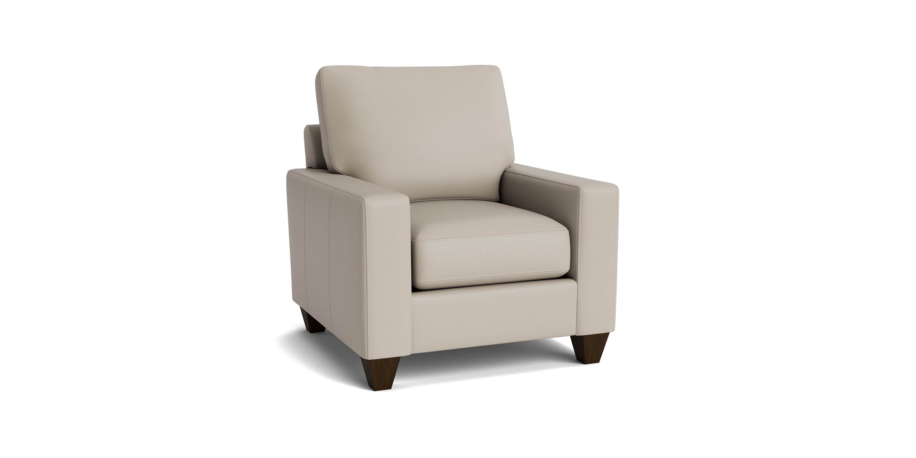True Custom® Leather Large Track Arm Accent Chair Bassett