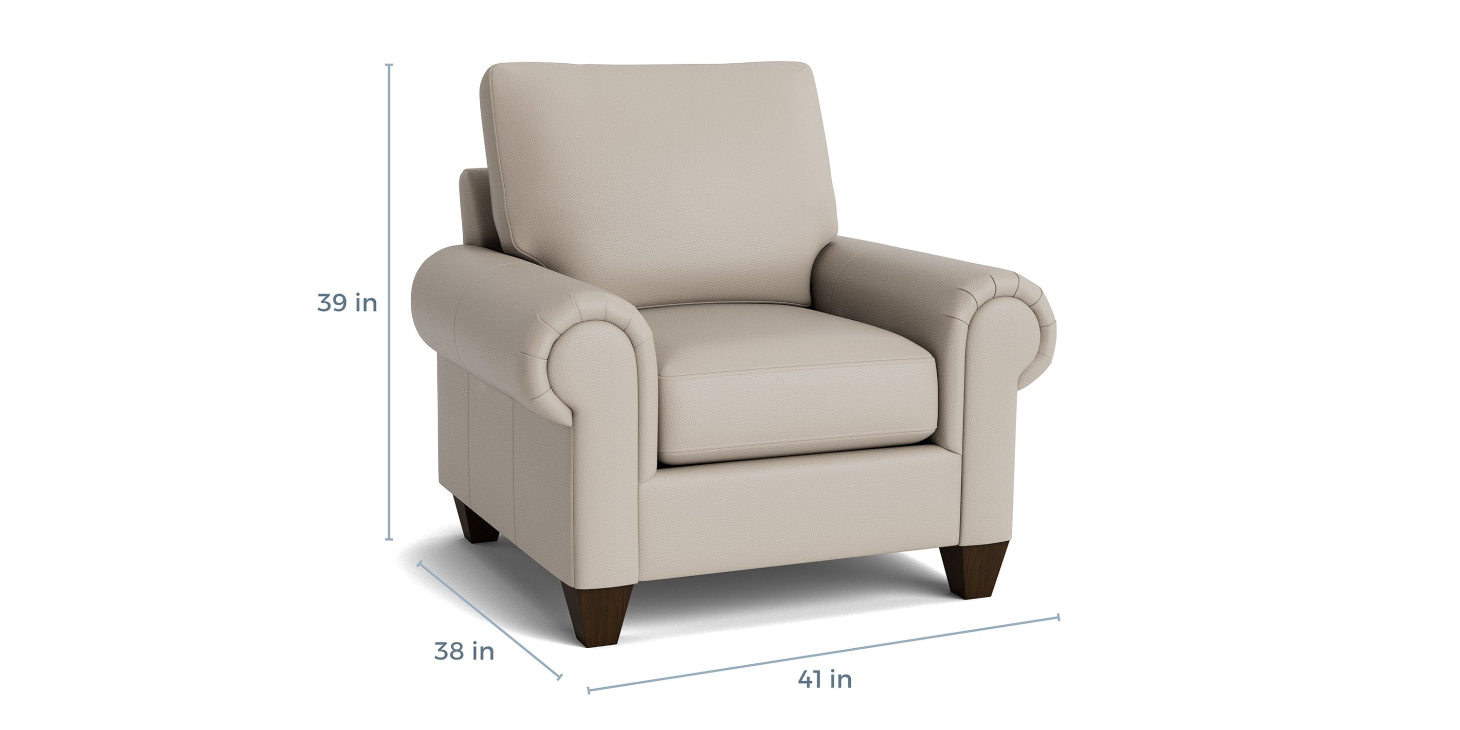 True Custom® Leather Large Panel Arm Accent Chair Bassett