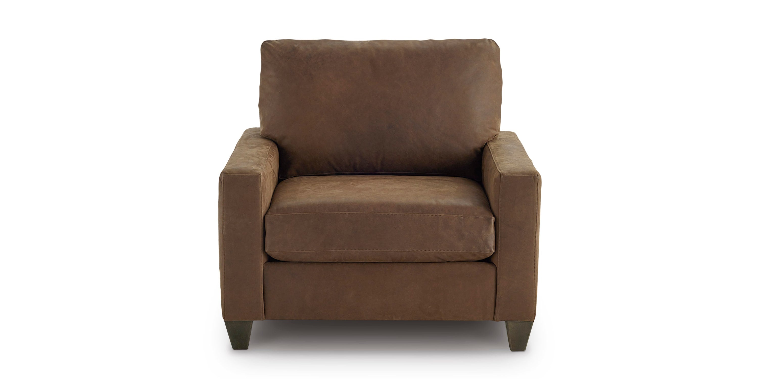 True Custom® Leather Track Arm Chair and a Half Bassett