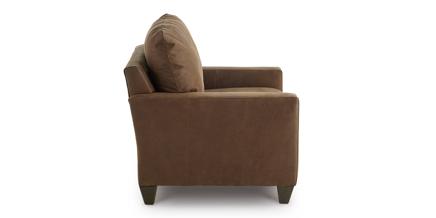 True Custom® Leather Track Arm Chair and a Half Bassett