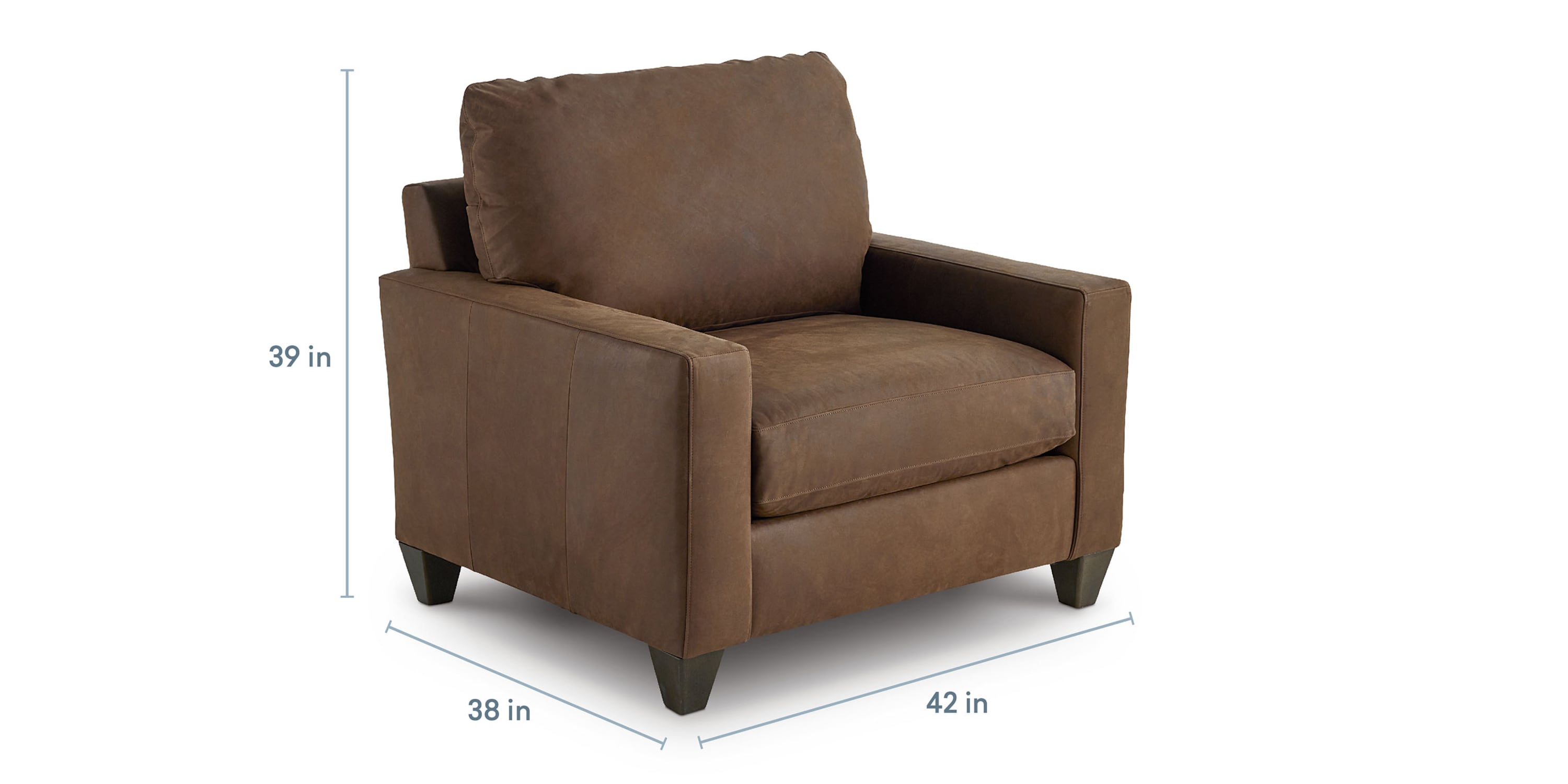 True Custom® Leather Track Arm Chair and a Half Bassett