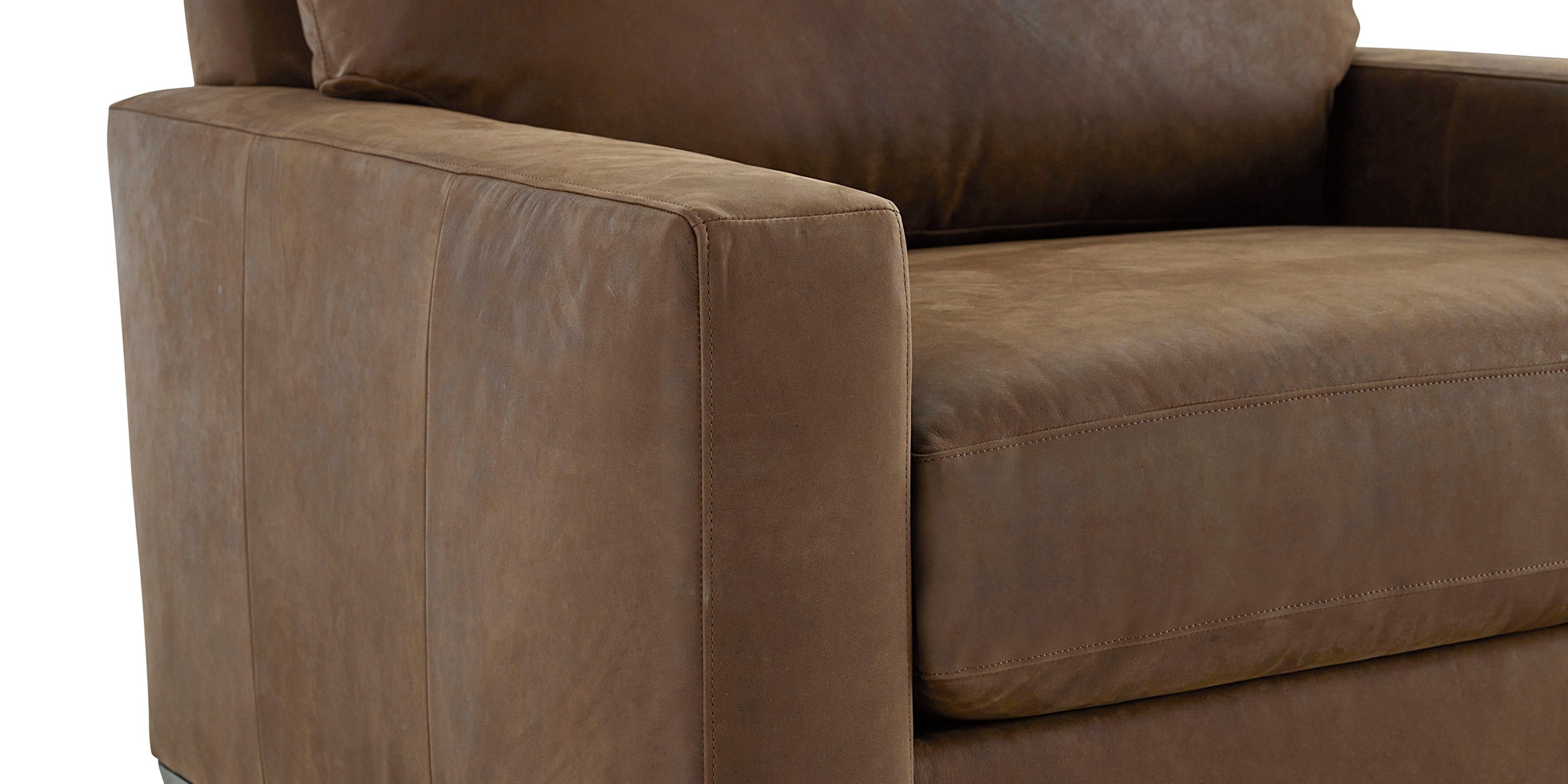 True Custom® Leather Track Arm Chair and a Half Bassett