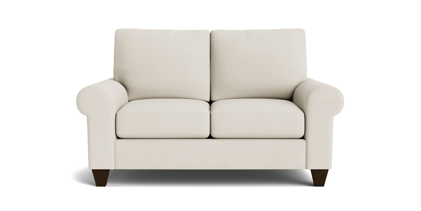 True Custom® Large Roll Arm Loveseat Bassett