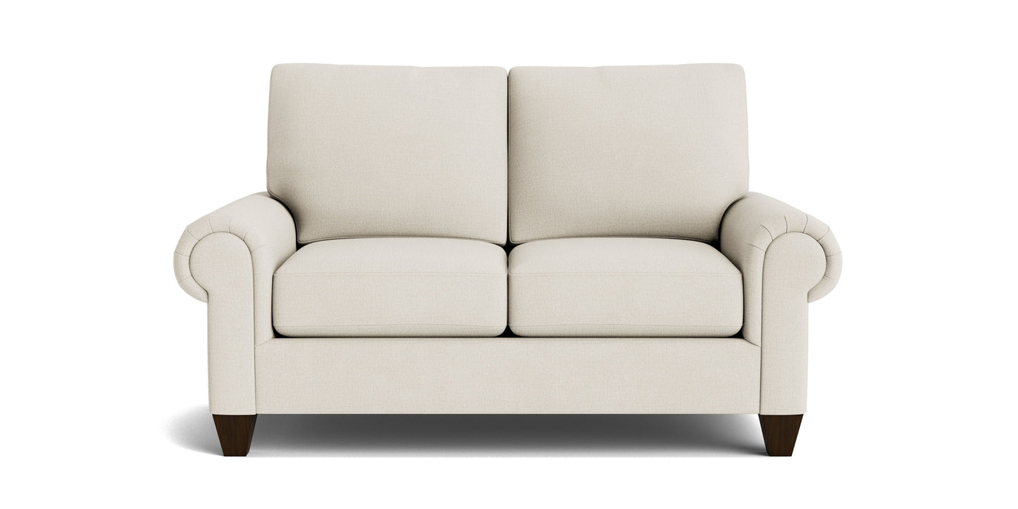 True Custom® Large Panel Arm Loveseat Bassett