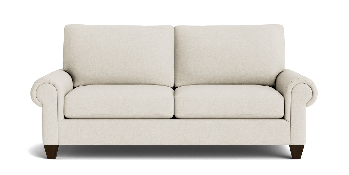 True Custom® Large Panel Arm Studio Sofa Bassett