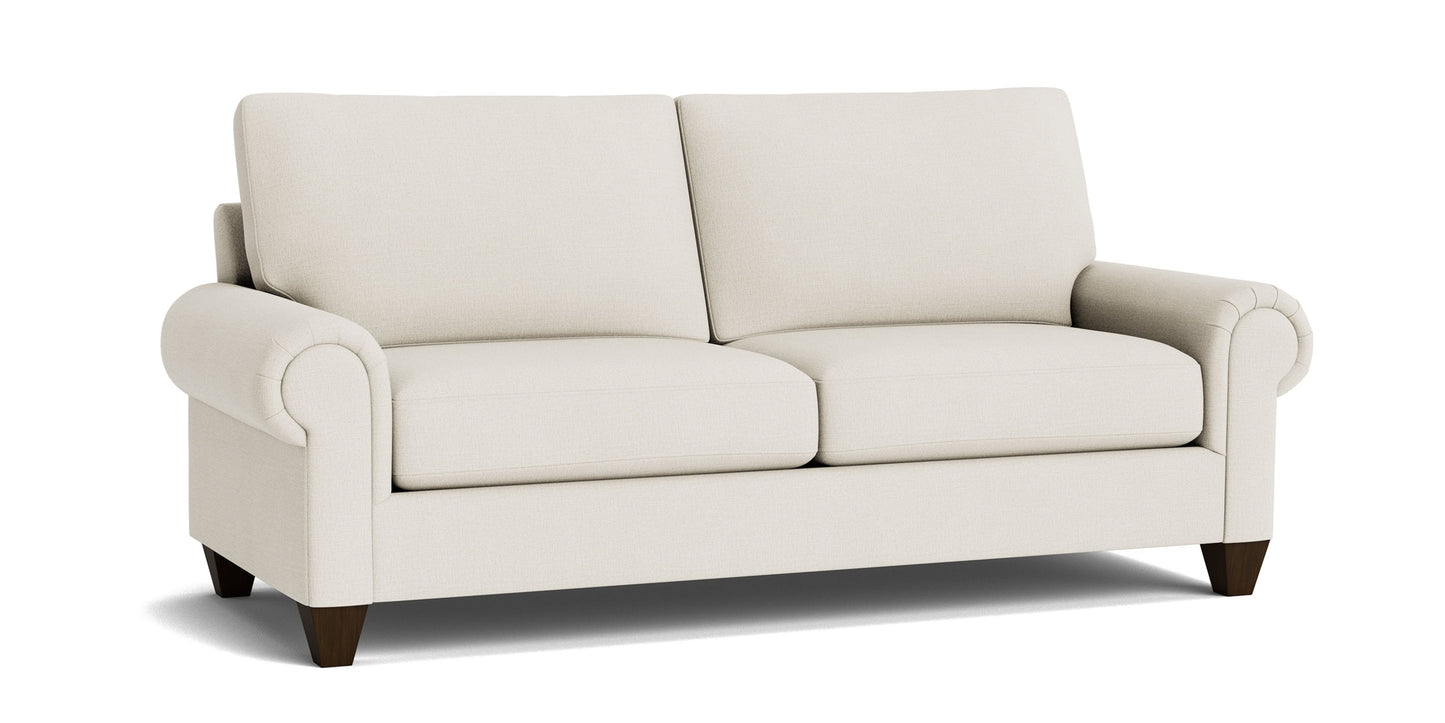 True Custom® Large Panel Arm Studio Sofa Bassett