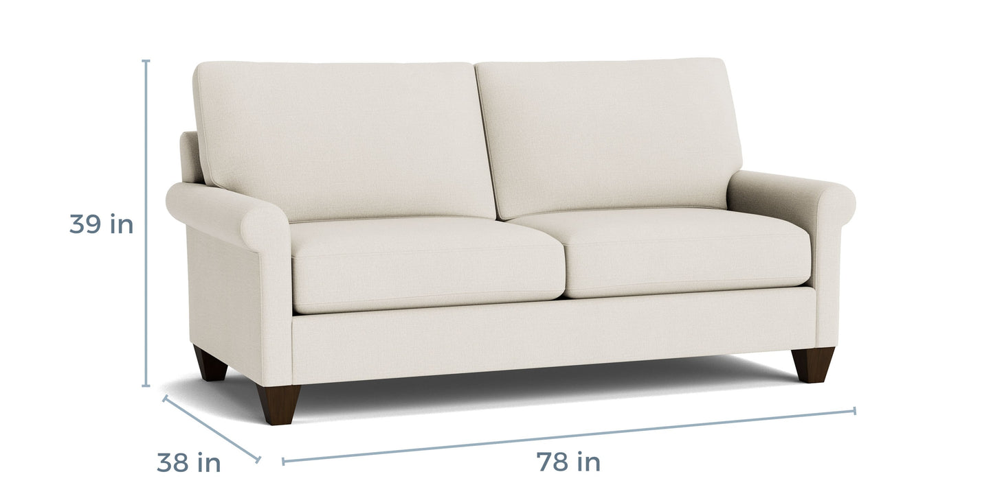 True Custom® Roll Arm Studio Sofa Bassett