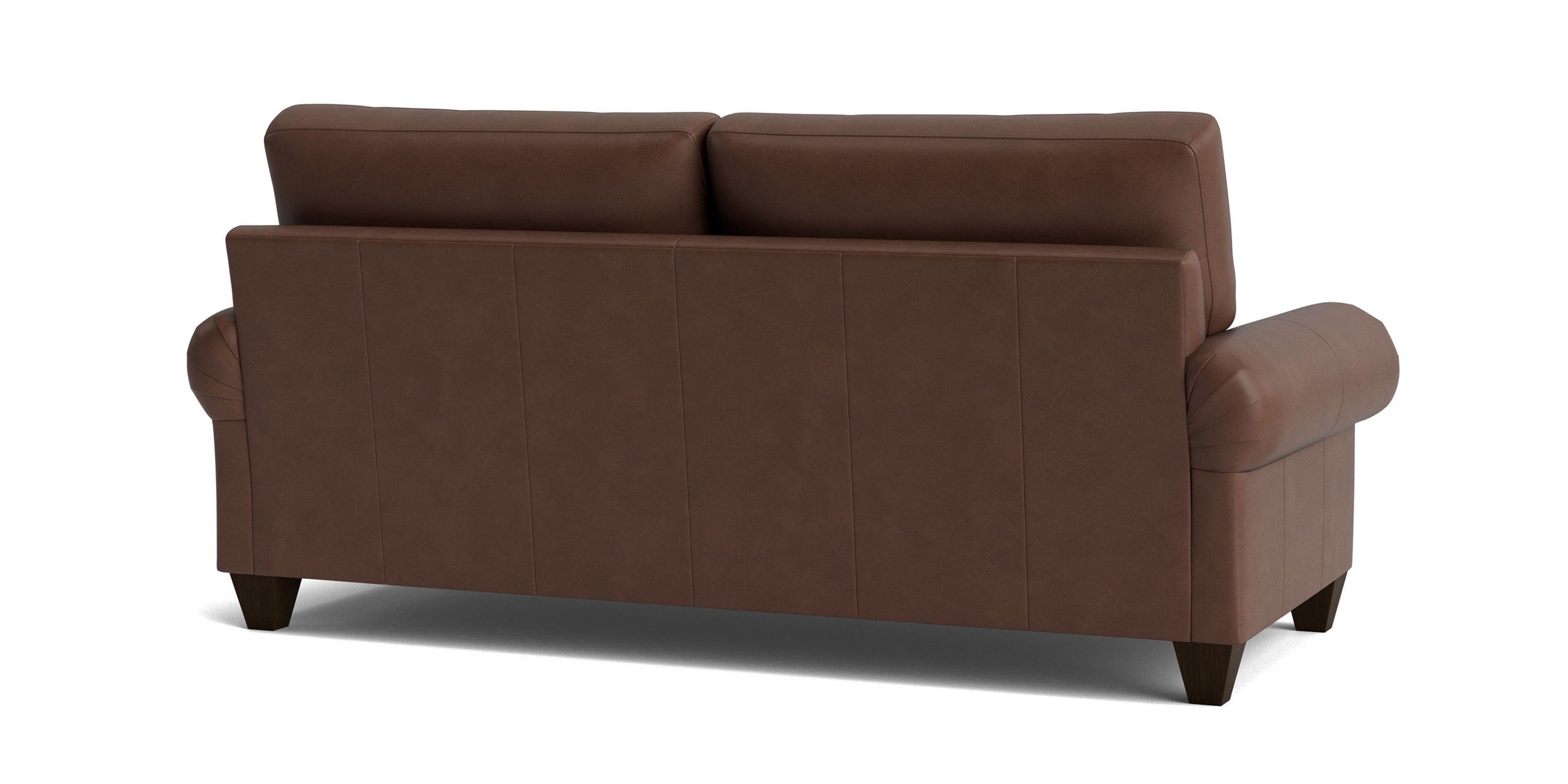 True Custom® Leather Large Panel Arm Studio Sofa Bassett
