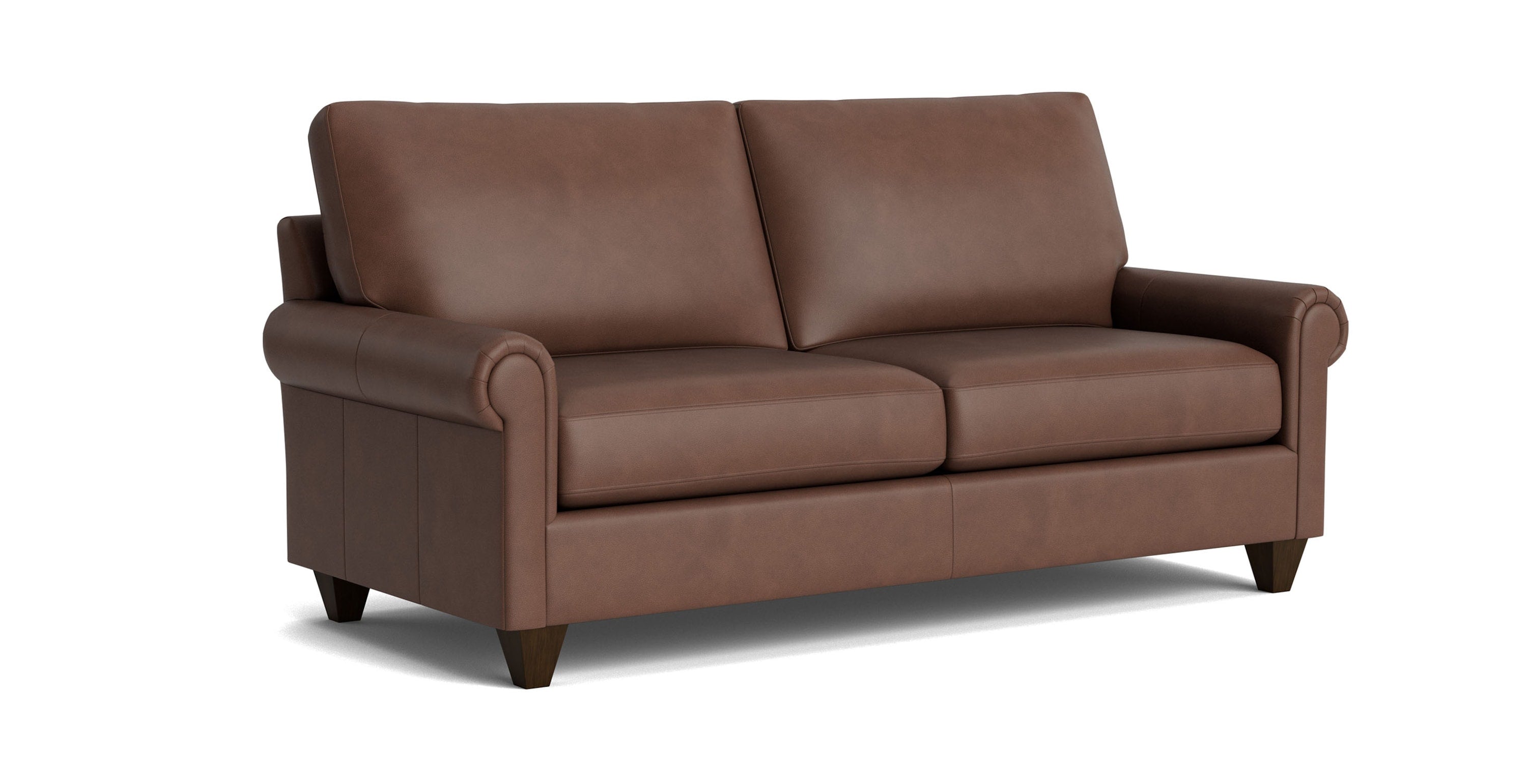 True Custom® Leather Panel Arm Studio Sofa Bassett
