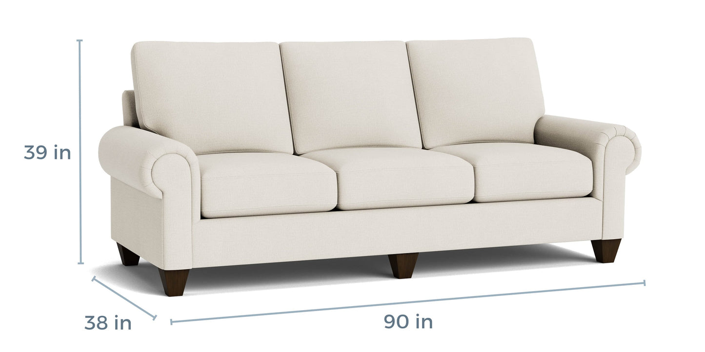 True Custom® Large Panel Arm Sofa Bassett