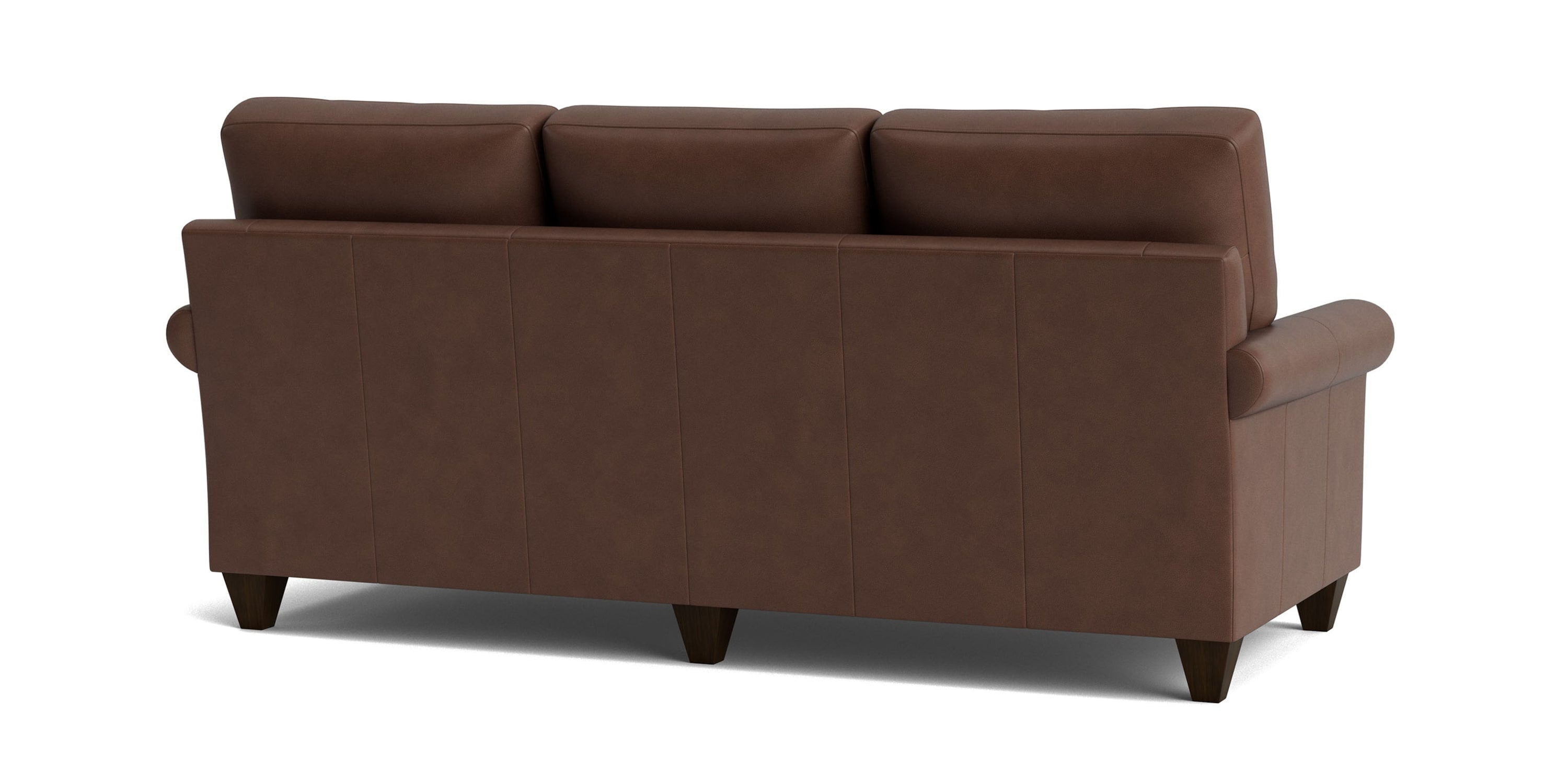True Custom® Leather Roll Arm Sofa Bassett