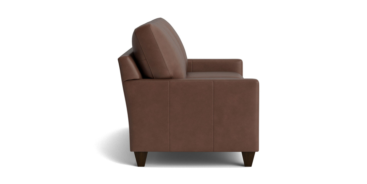 True Custom® Leather Track Arm Sofa Bassett