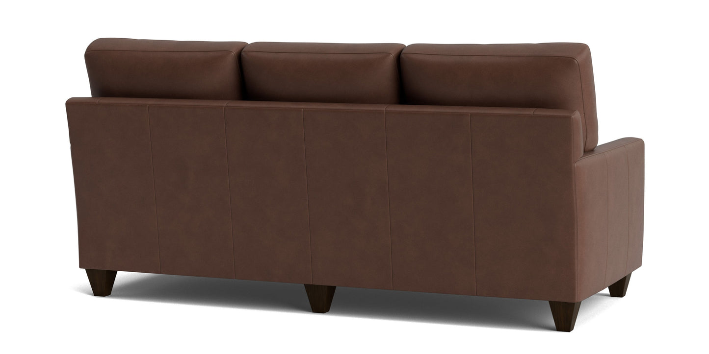 True Custom® Leather Track Arm Sofa Bassett