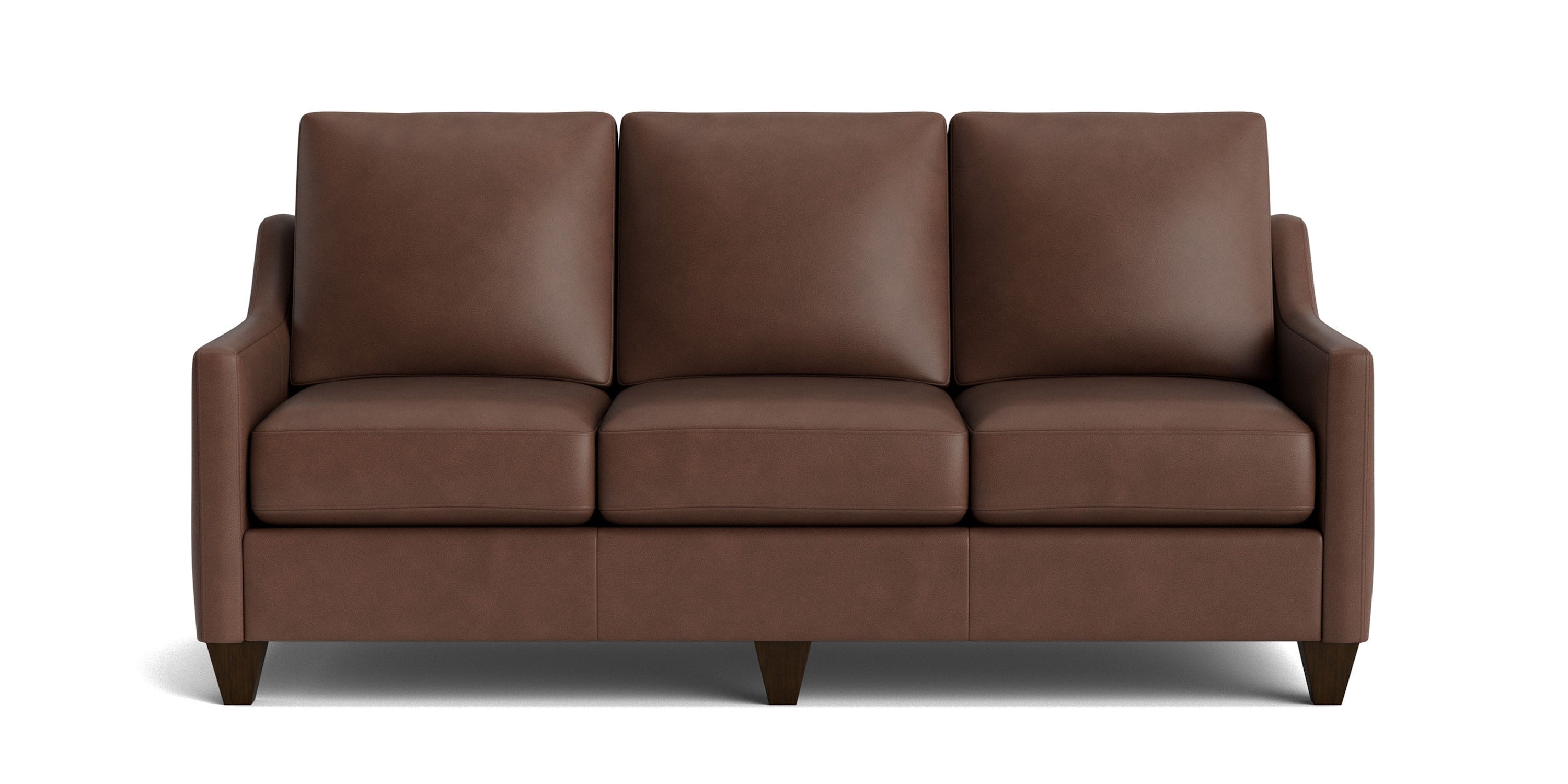 True Custom® Leather Slope Arm Sofa Bassett