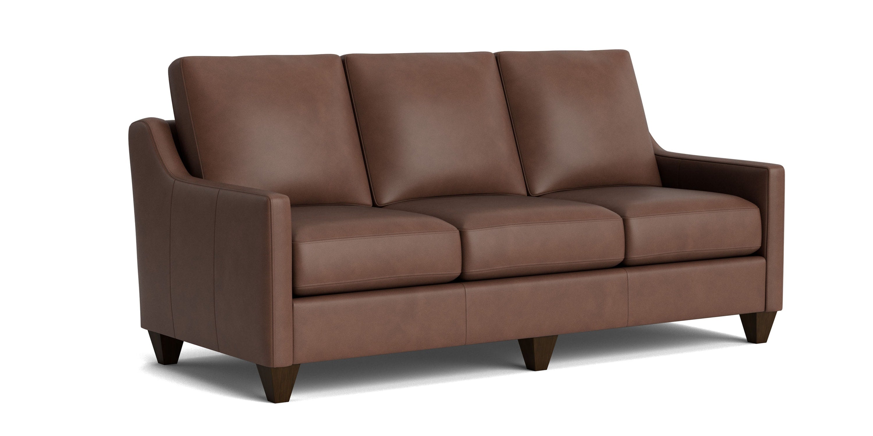 True Custom® Leather Slope Arm Sofa Bassett