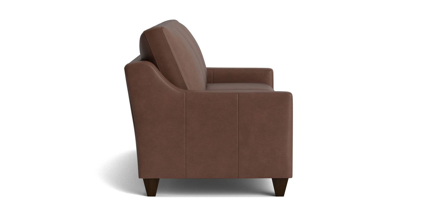 True Custom® Leather Slope Arm Sofa Bassett