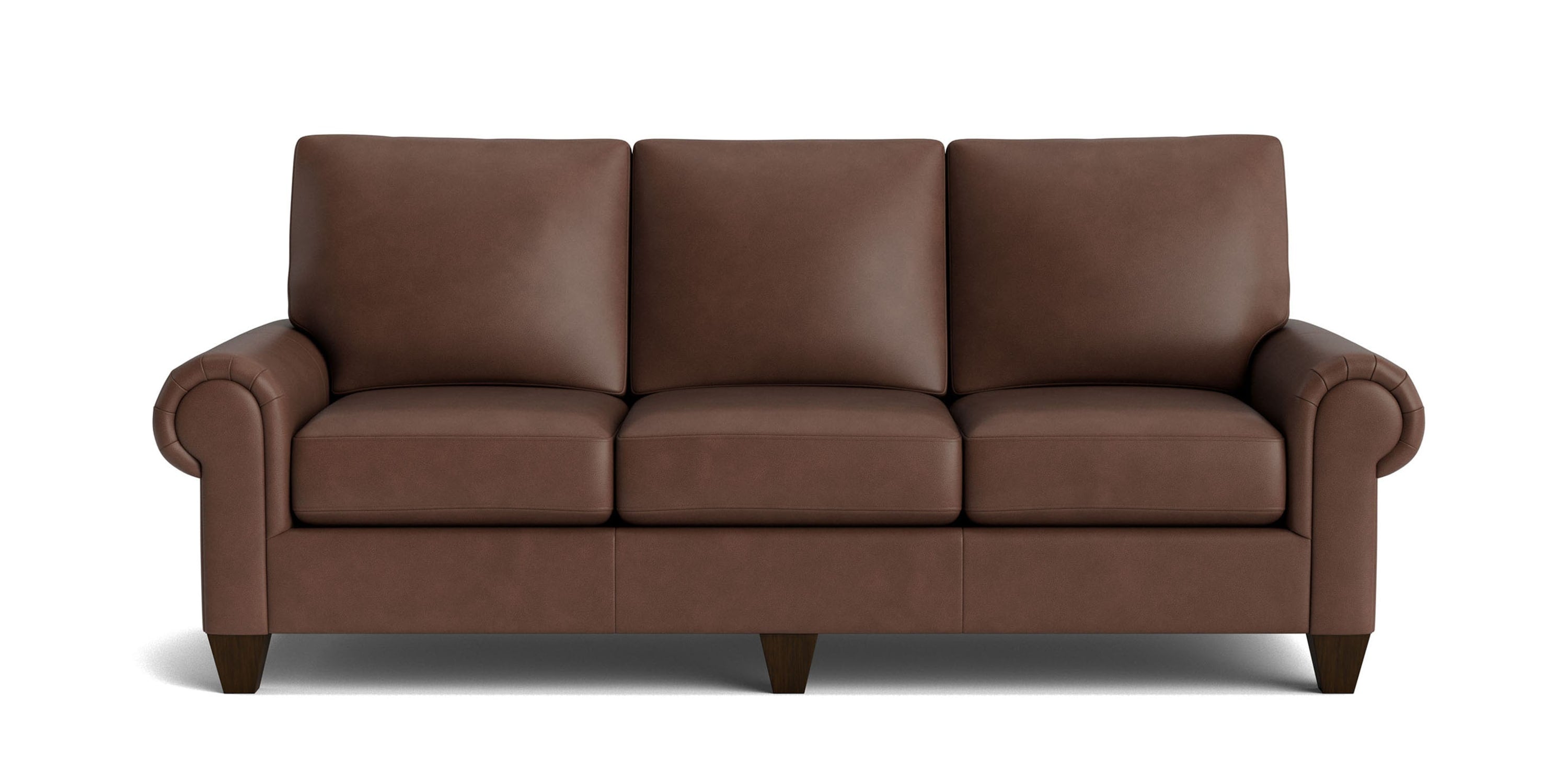 True Custom® Leather Large Panel Arm Sofa Bassett