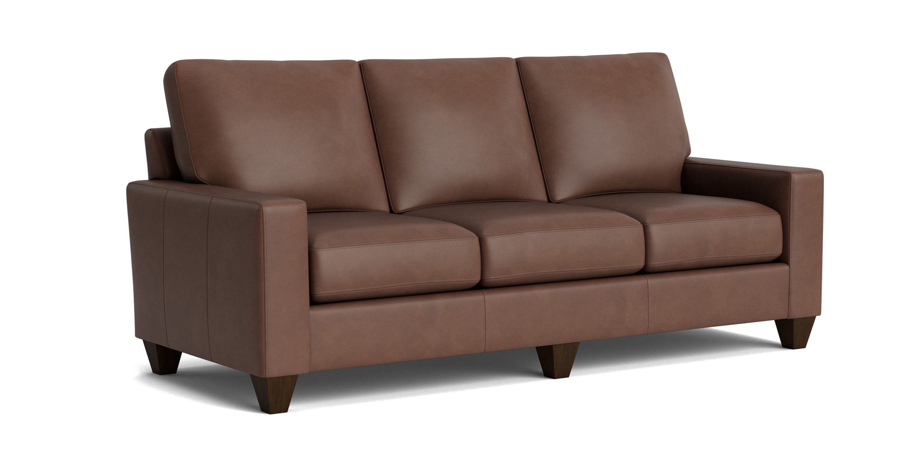 True Custom® Leather Large Track Arm Sofa Bassett