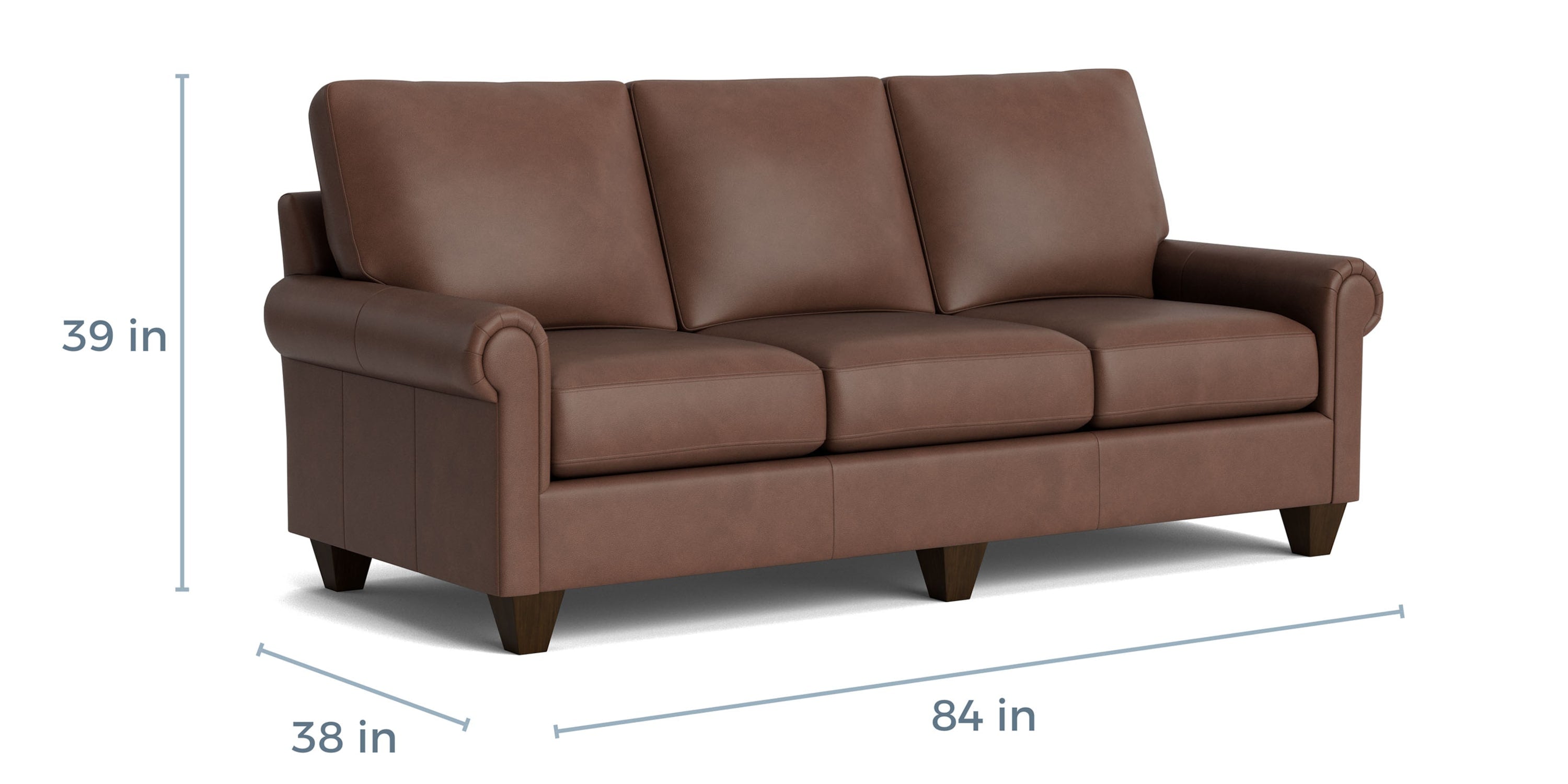 True Custom® Leather Panel Arm Sofa Bassett