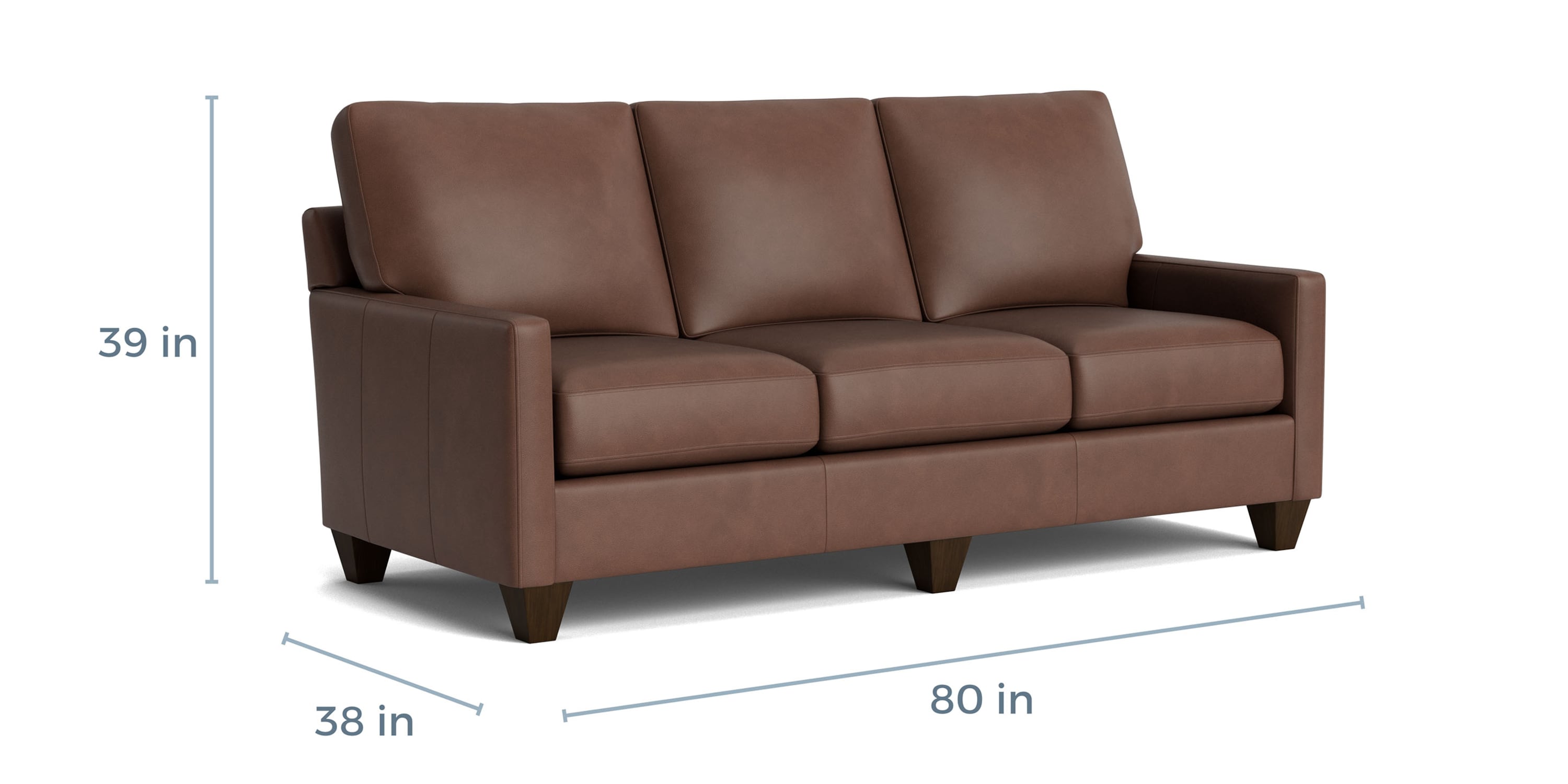 True Custom® Leather Track Arm Sofa Bassett