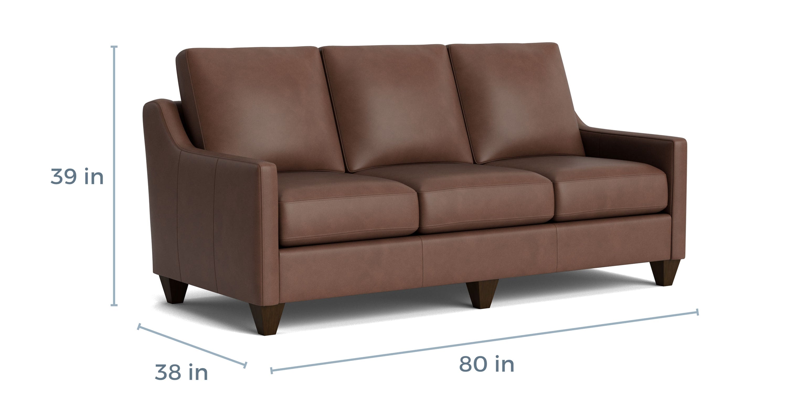 True Custom® Leather Slope Arm Sofa Bassett
