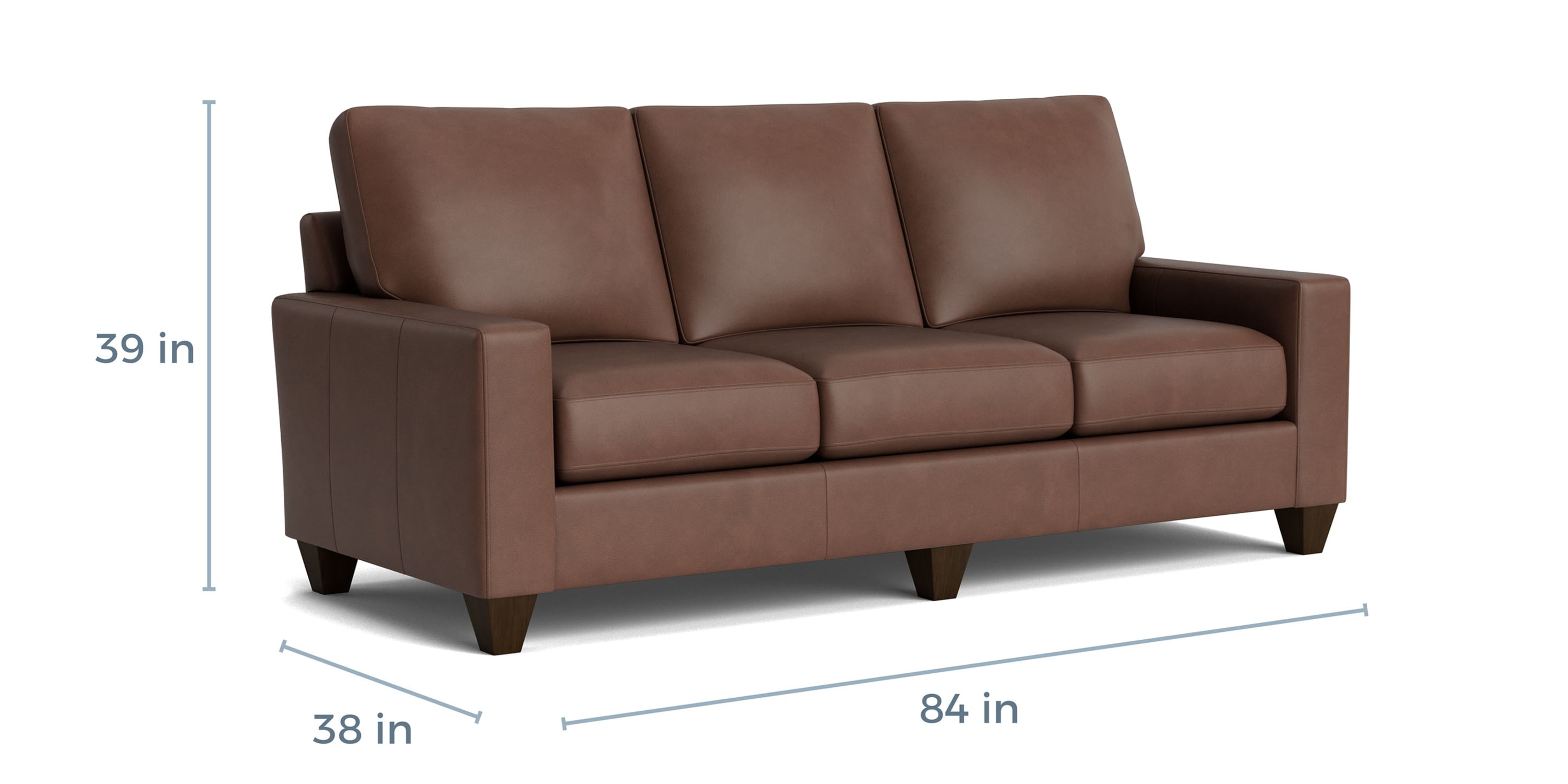 True Custom® Leather Large Track Arm Sofa Bassett