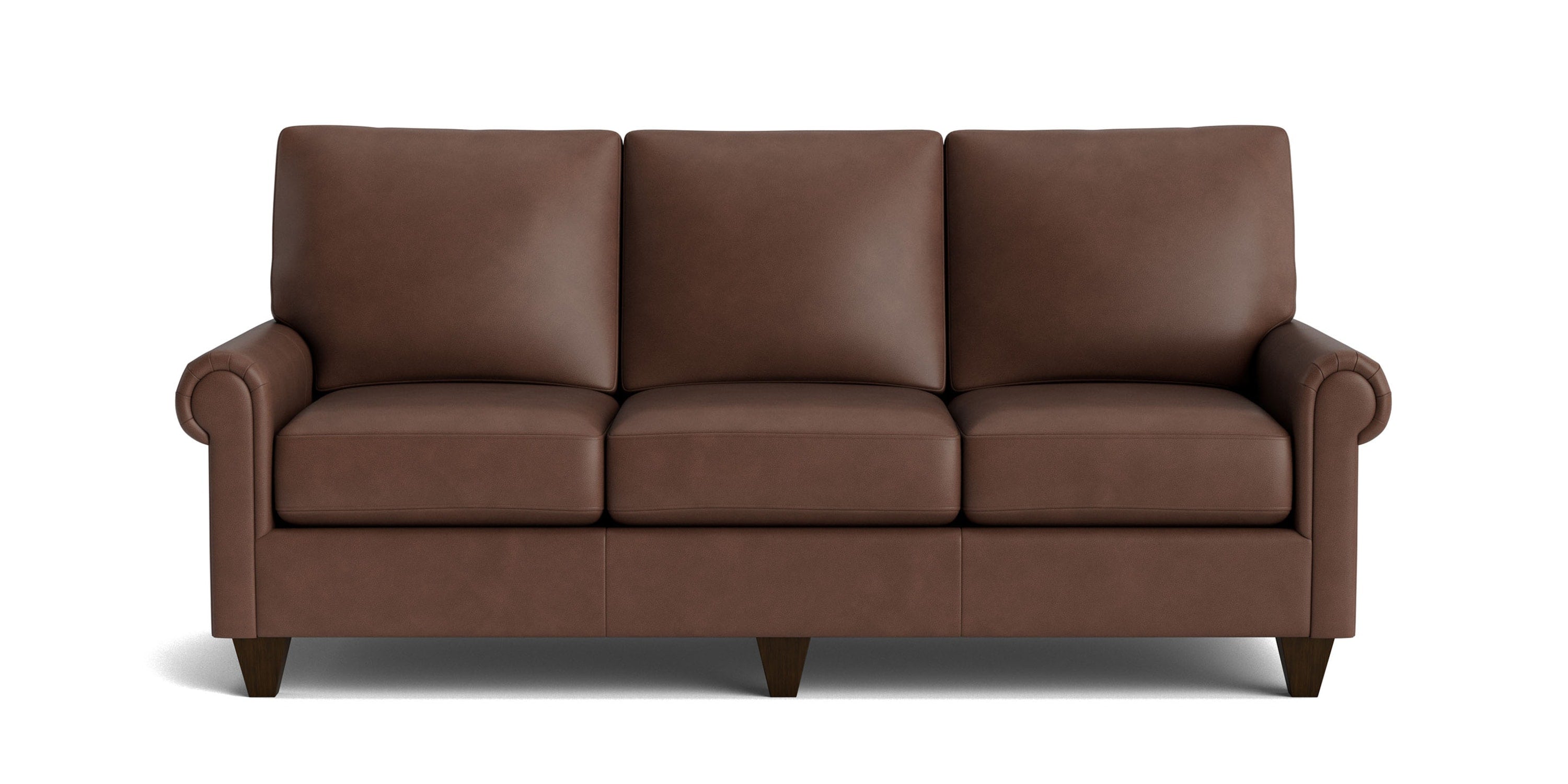 True Custom® Leather Panel Arm Sofa Bassett
