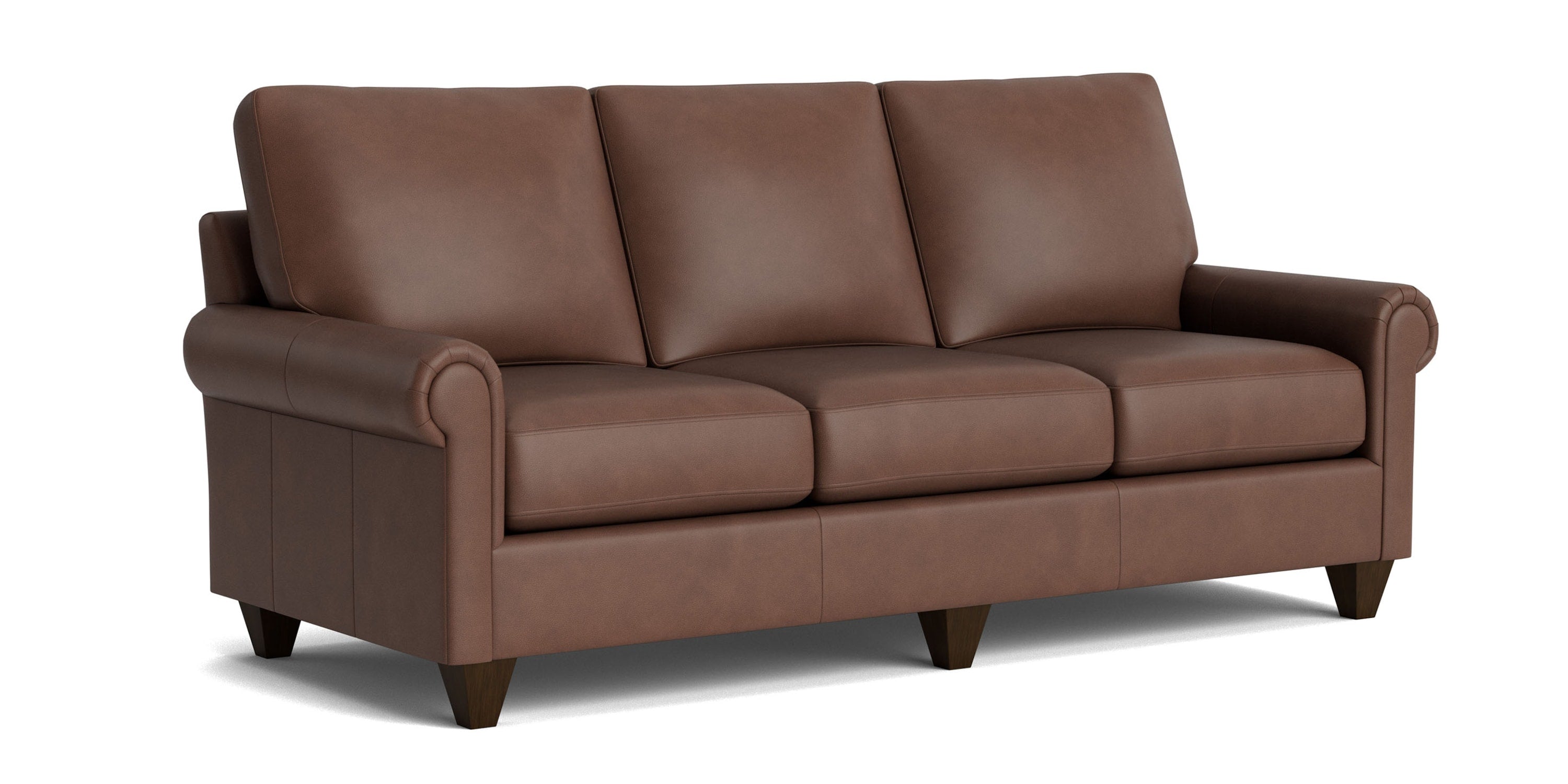 True Custom® Leather Panel Arm Sofa Bassett