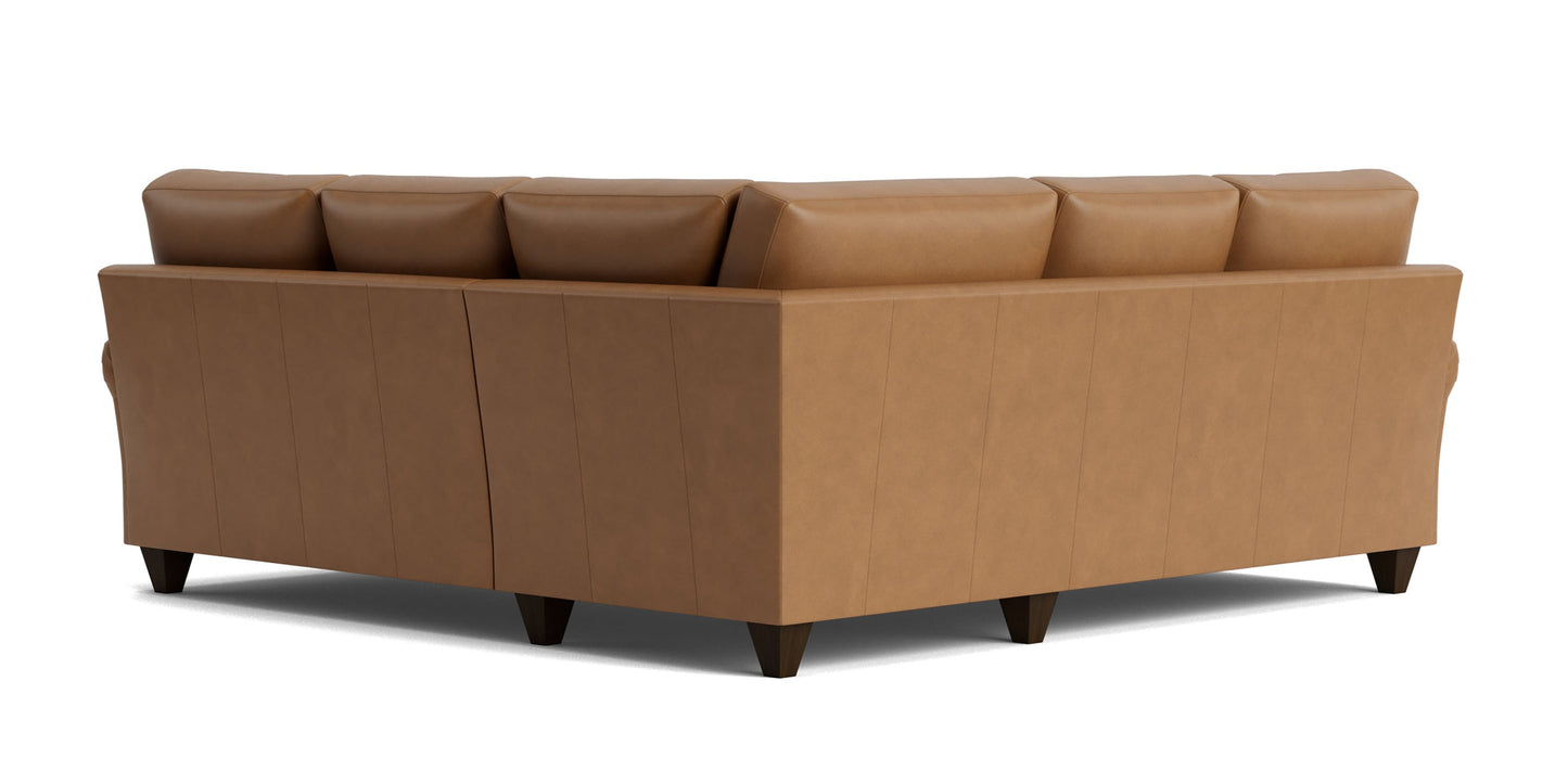 True Custom® Leather Panel Arm L-Shaped Sectional Bassett