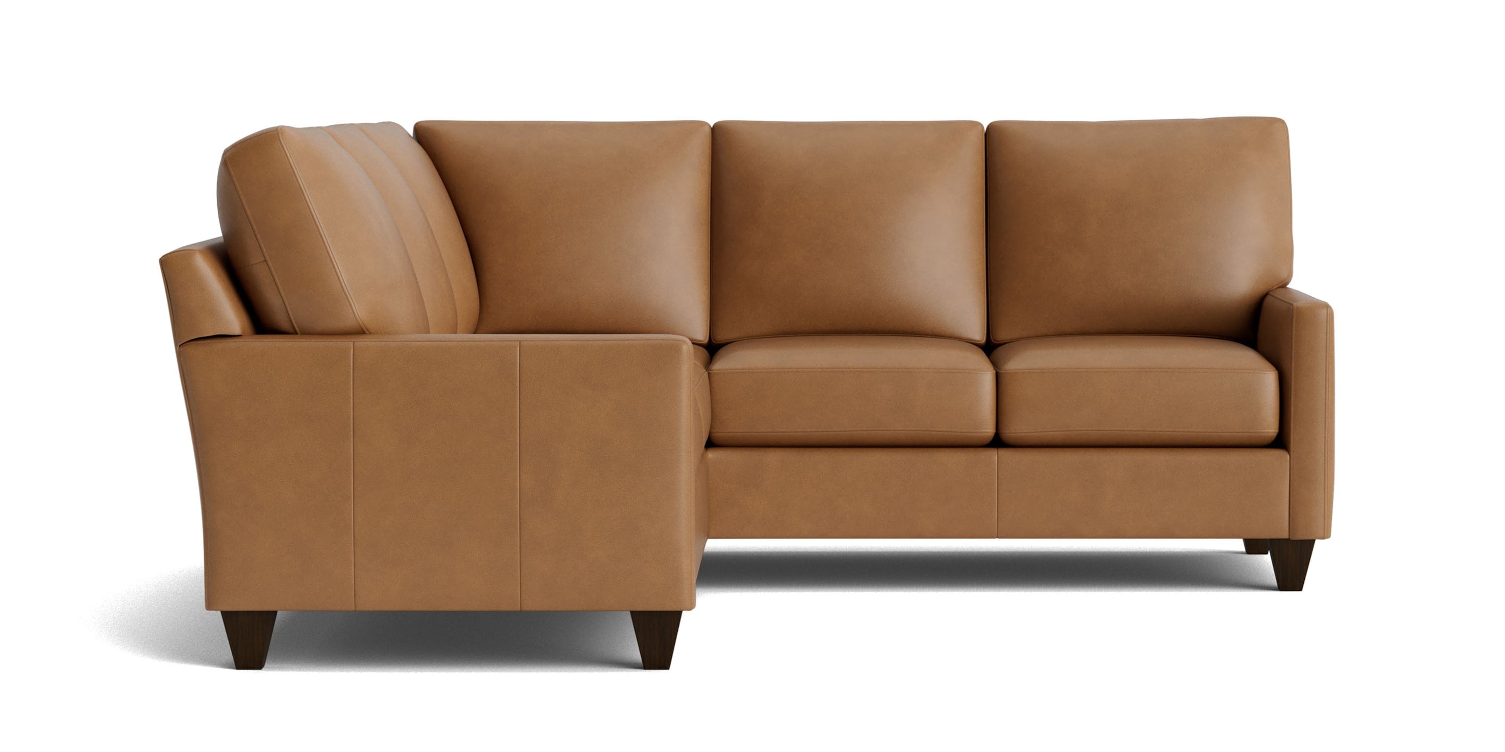 True Custom® Leather Track Arm L-Shaped Sectional Bassett