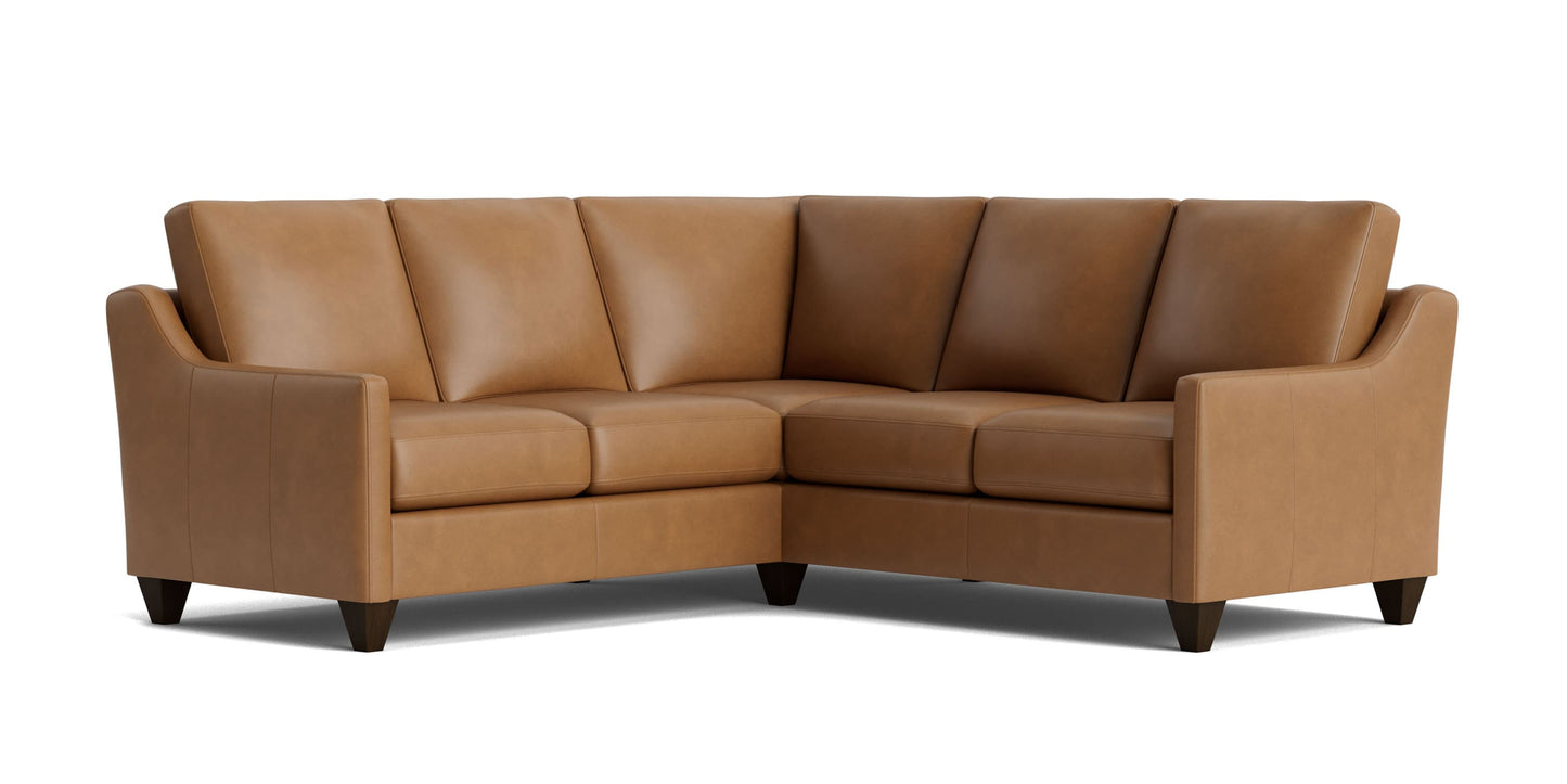 True Custom® Leather Slope Arm L-Shaped Sectional Bassett