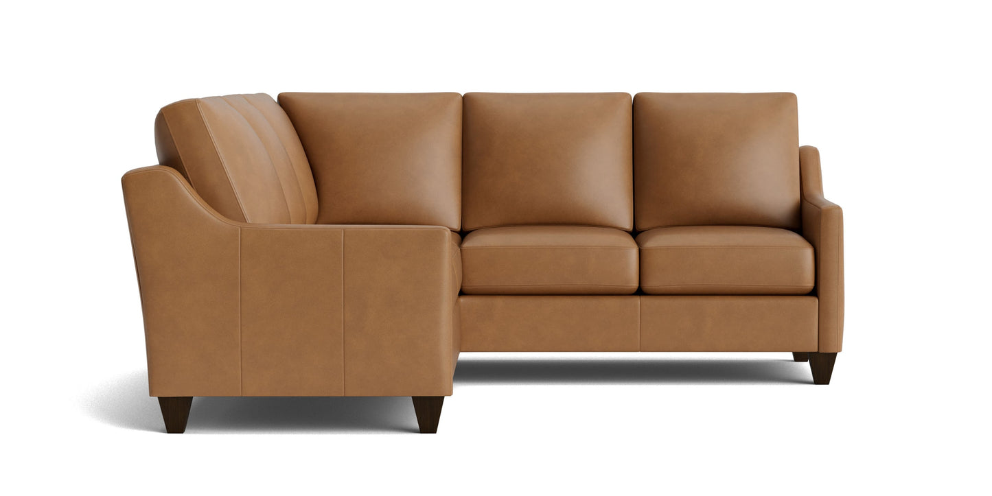 True Custom® Leather Slope Arm L-Shaped Sectional Bassett