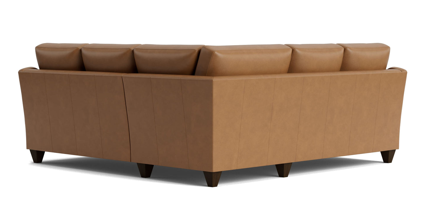 True Custom® Leather Slope Arm L-Shaped Sectional Bassett