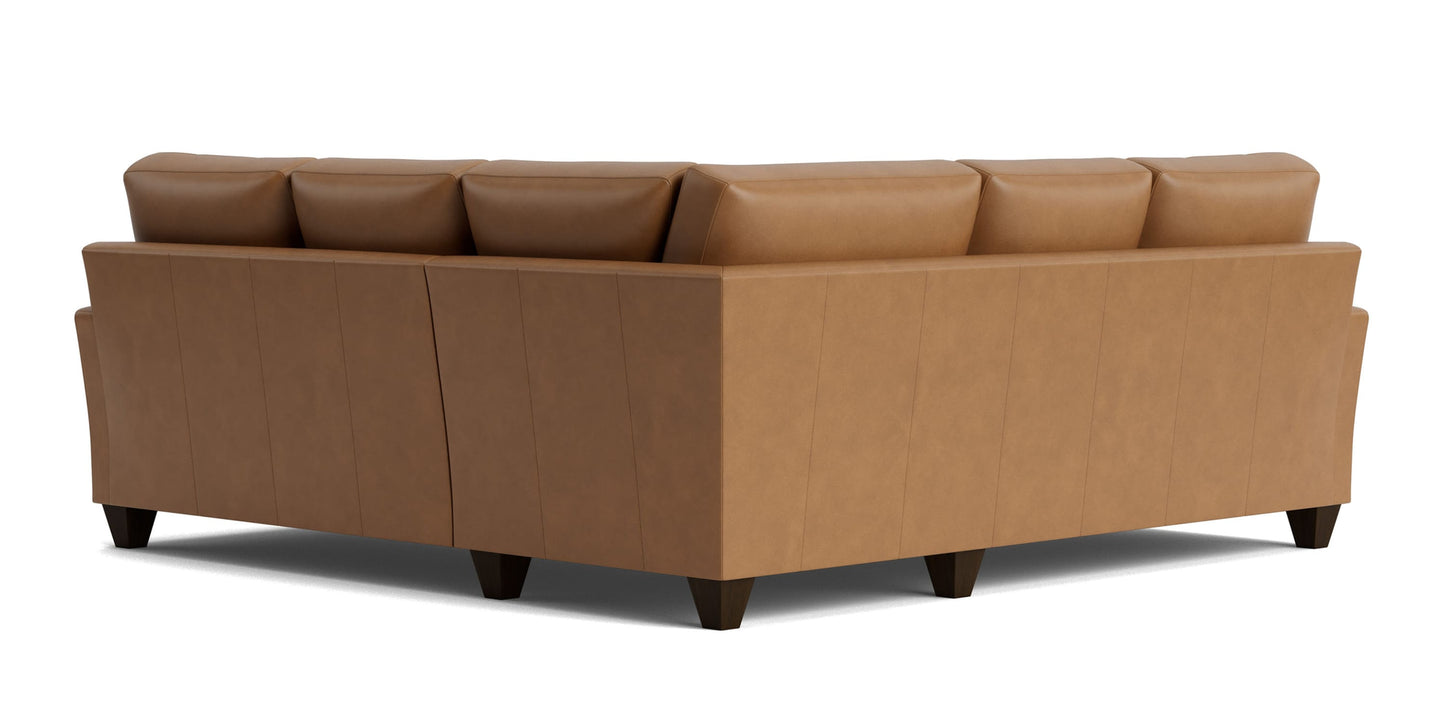 True Custom® Leather Large Track Arm L-Shaped Sectional Bassett