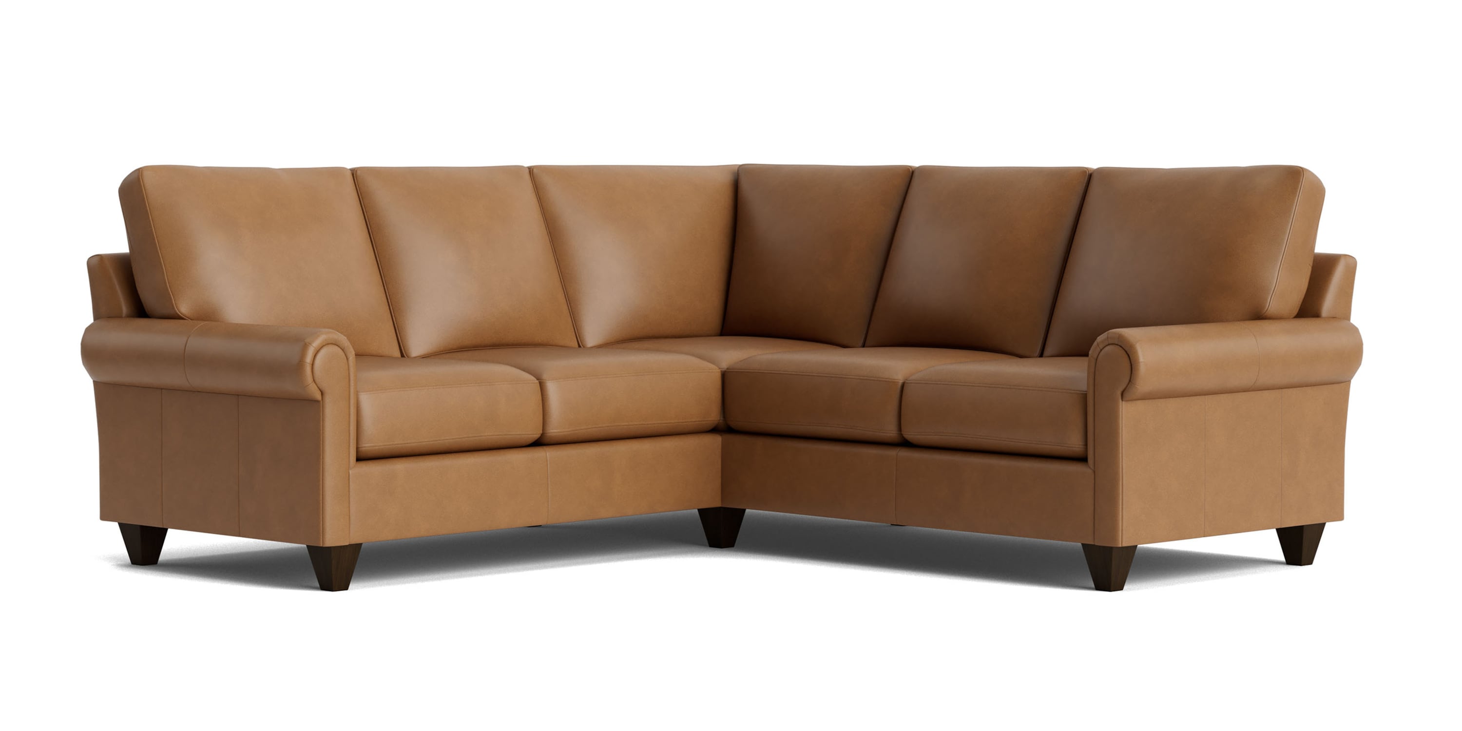 True Custom® Leather Panel Arm L-Shaped Sectional Bassett