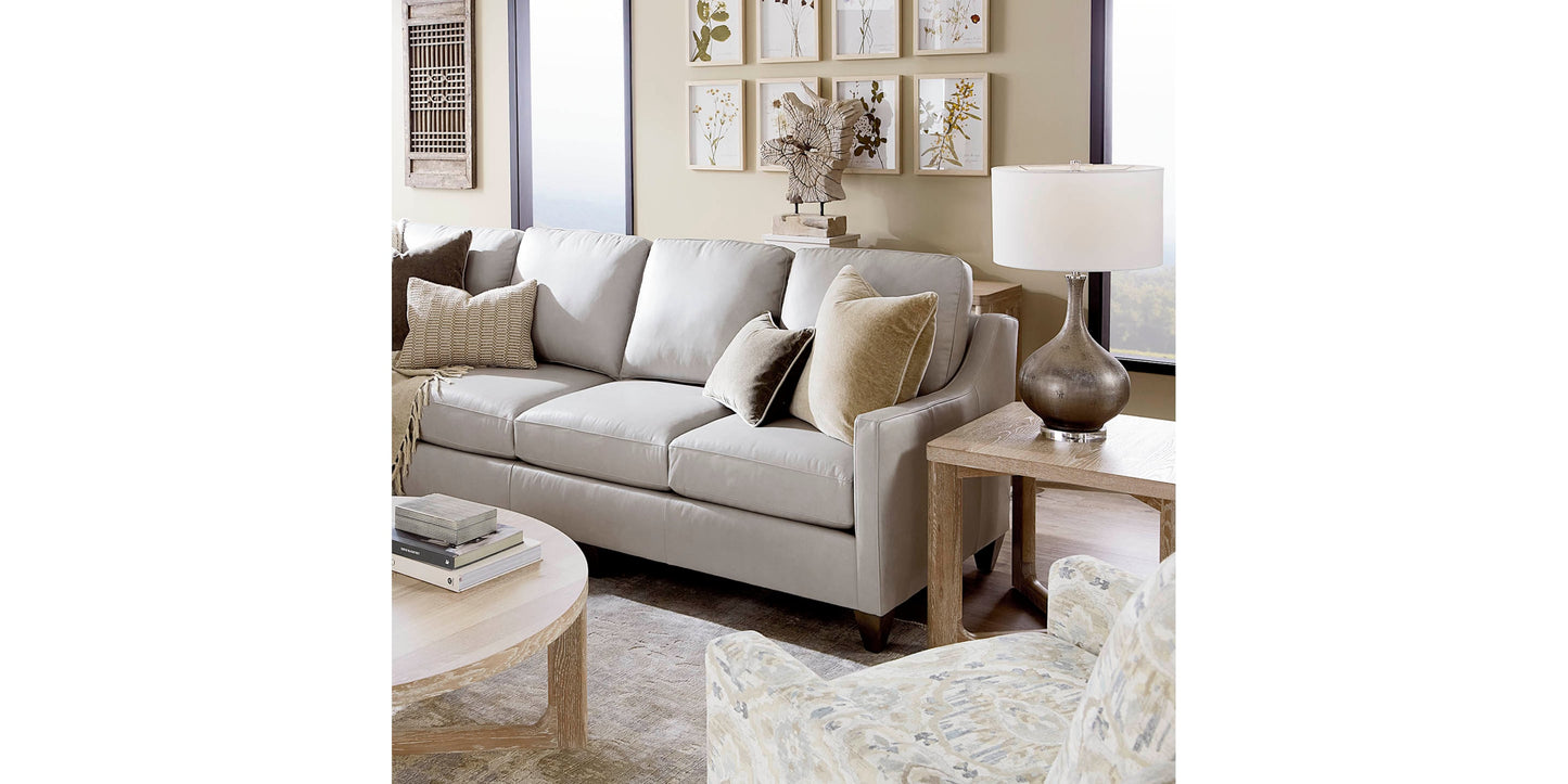 True Custom® Leather Slope Arm L-Shaped Sectional Bassett