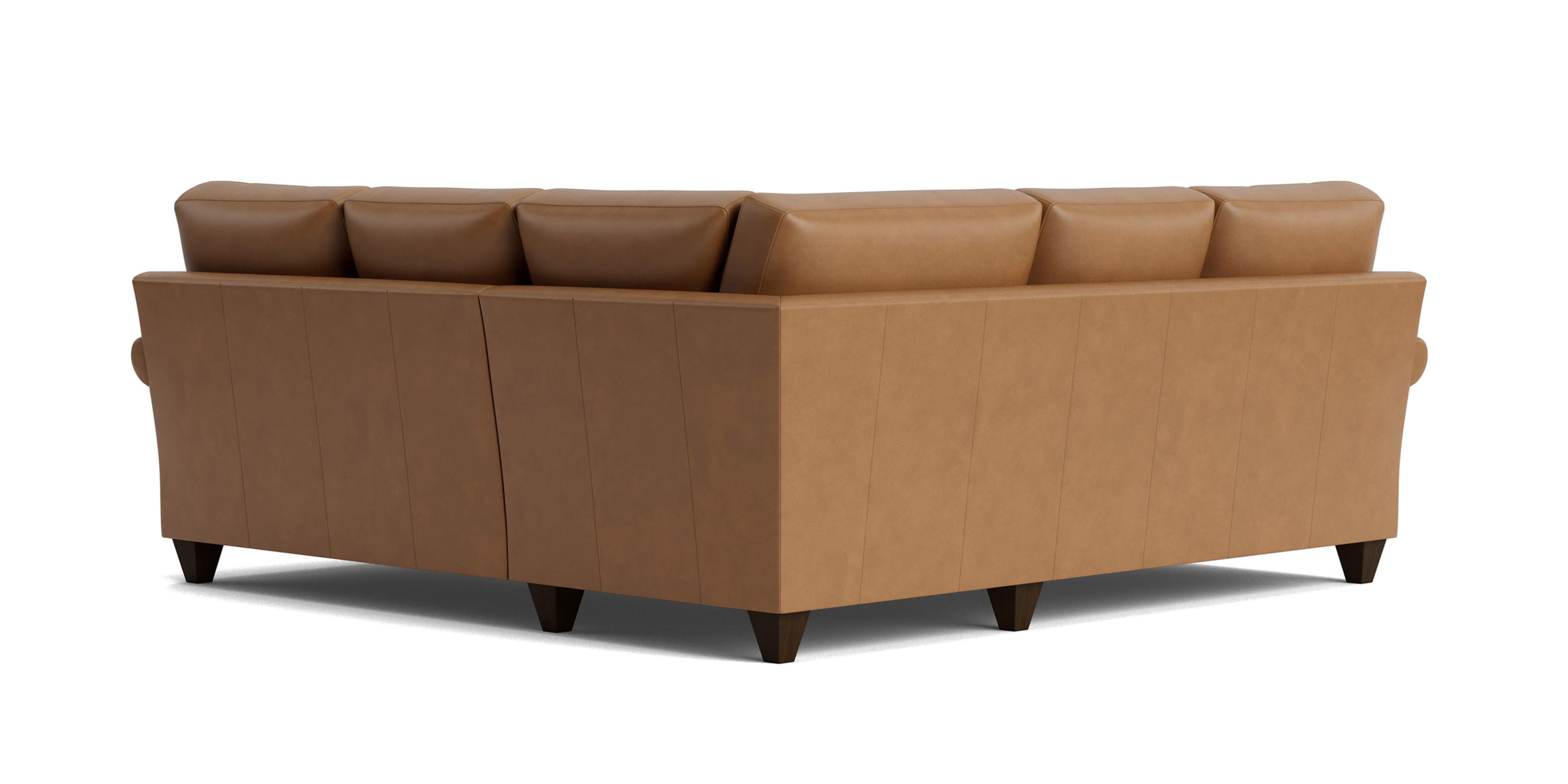 True Custom® Leather Roll Arm L-Shaped Sectional Bassett