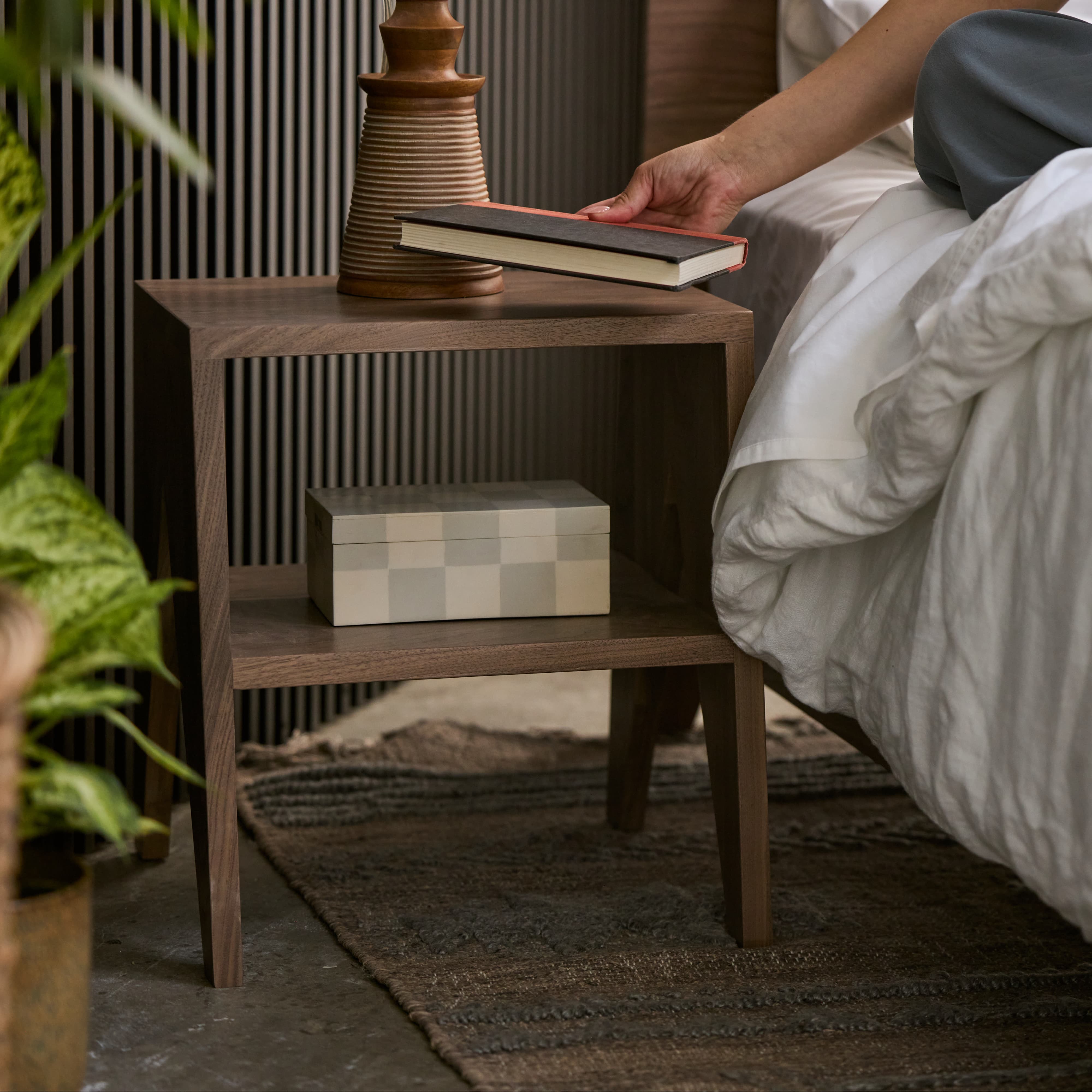Avocado City Nightstand — Solid Wood, Blonde or Walnut, Ships Assembled
