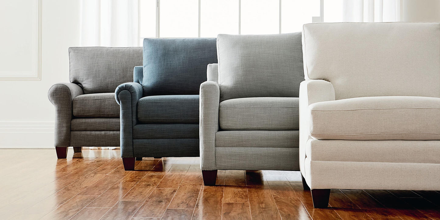 Carolina Leather Roll Arm Sofa Bassett