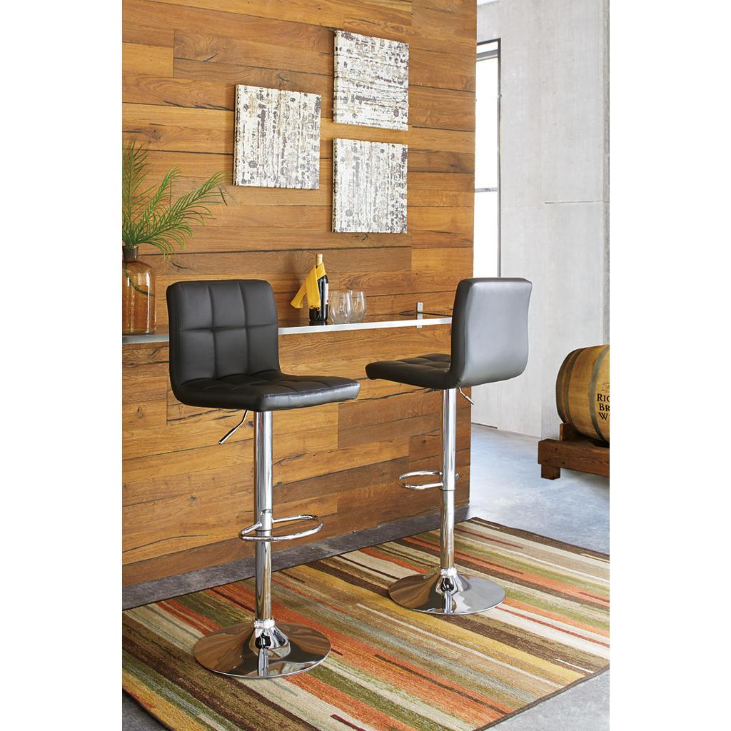 Bellatier Adjustable Stool Set of 2 — Black Signature Design by Ashley® Uncategorized